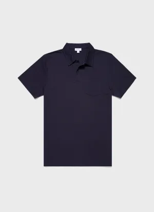 Men's Riviera Polo Shirt in Navy Sunspel