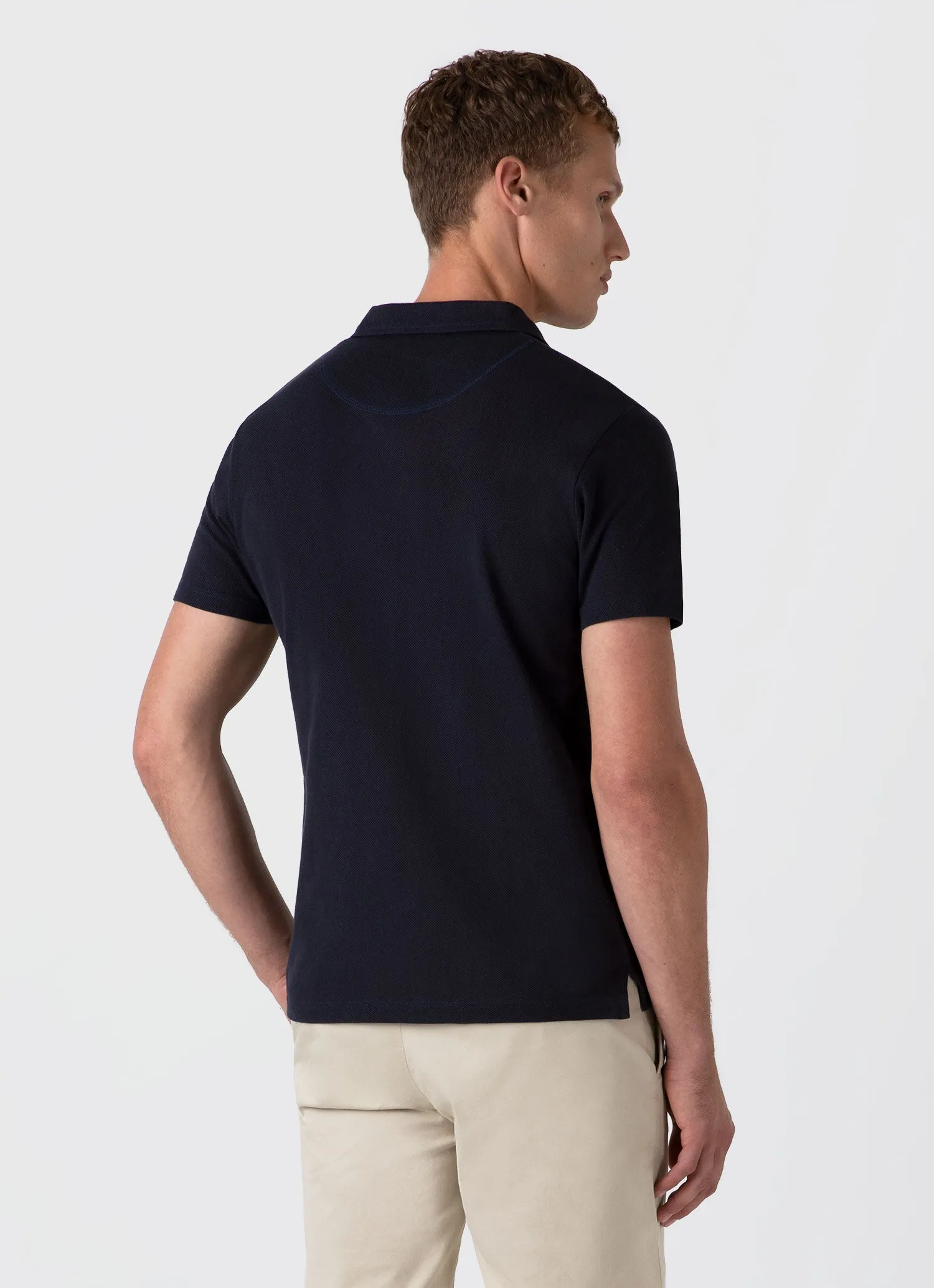 Men's Riviera Polo Shirt in Navy Sunspel
