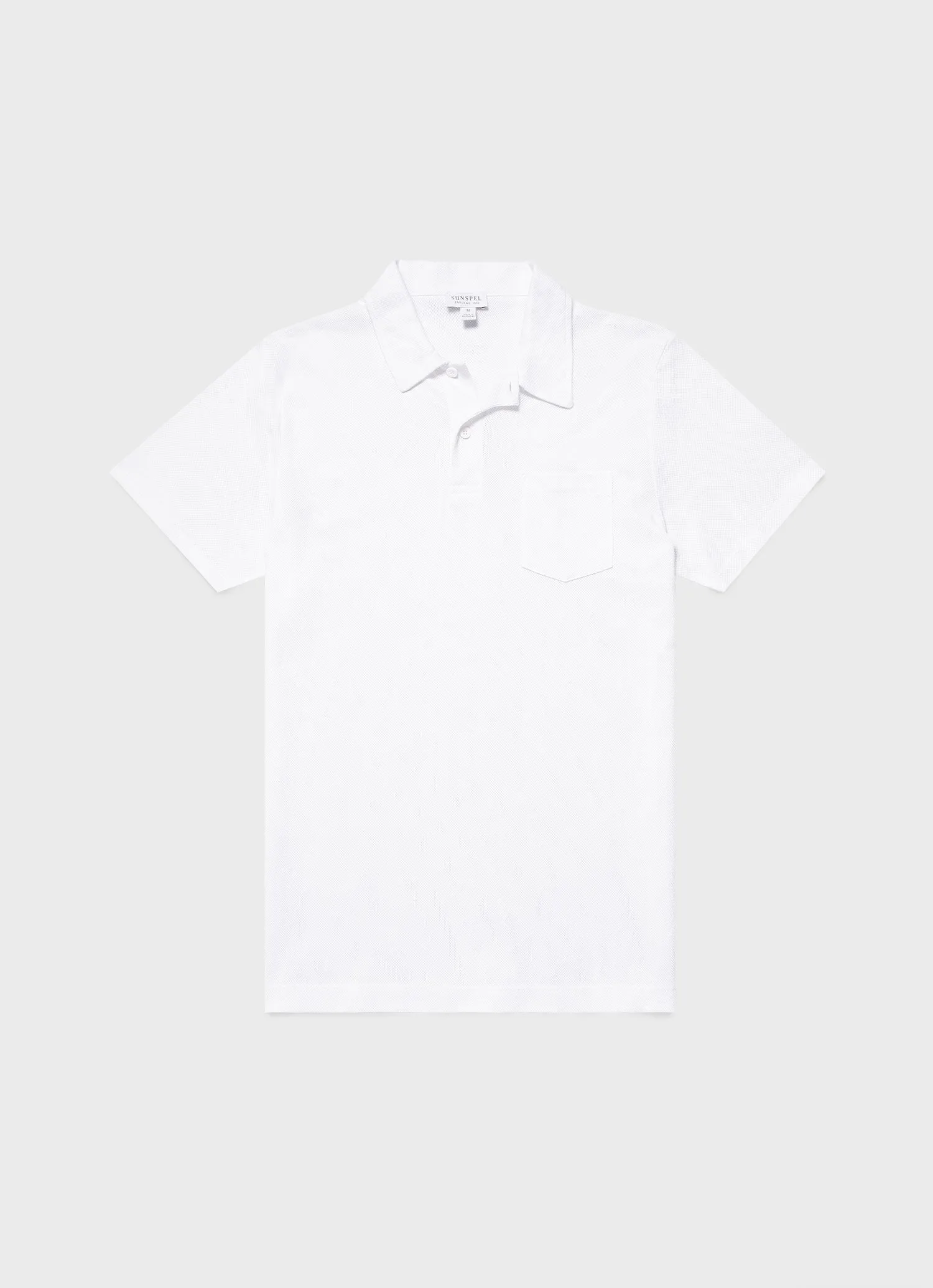 Men's Riviera Polo Shirt in White Sunspel