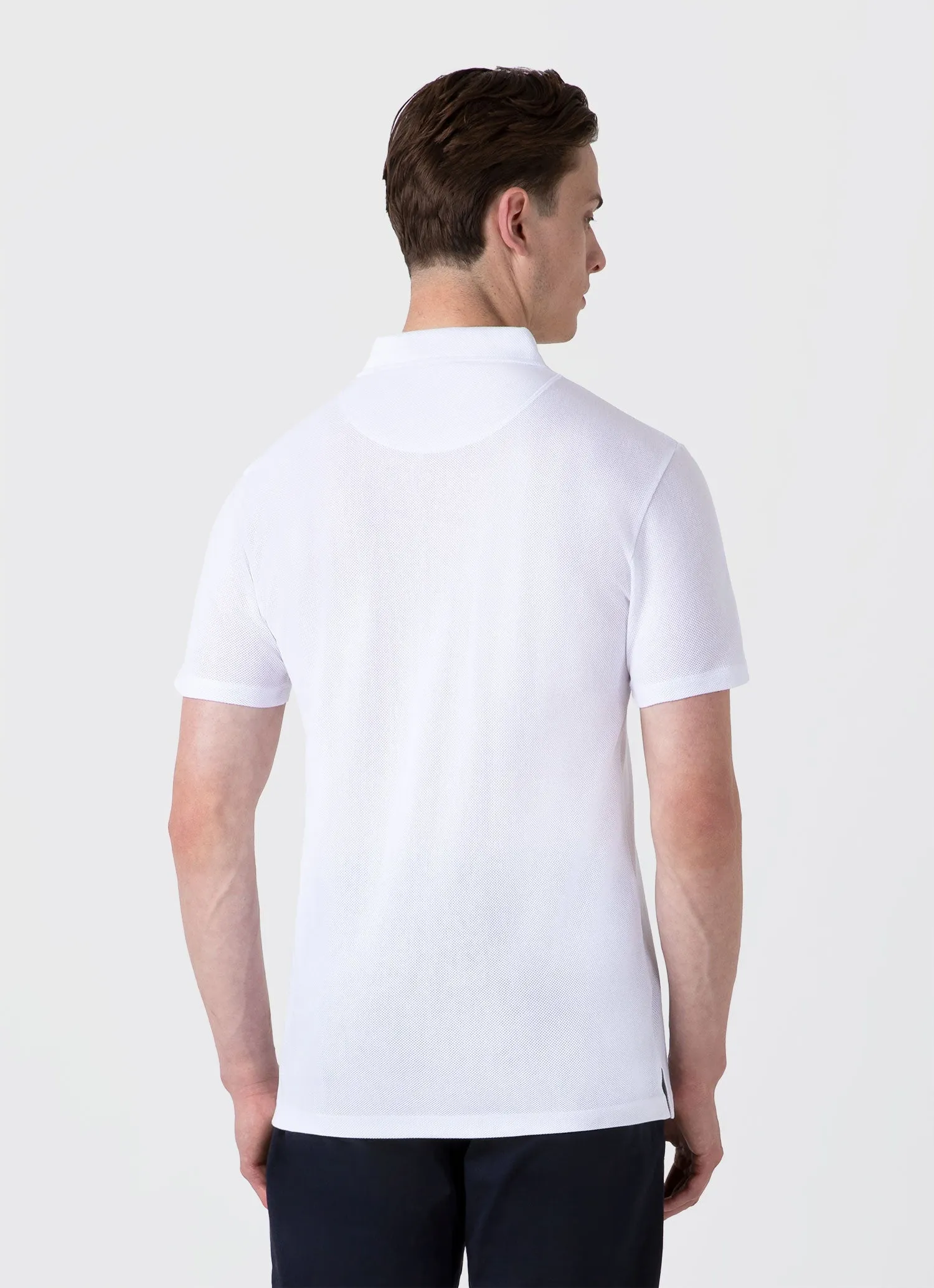 Men's Riviera Polo Shirt in White Sunspel