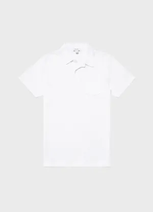 Men's Riviera Polo Shirt in White Sunspel