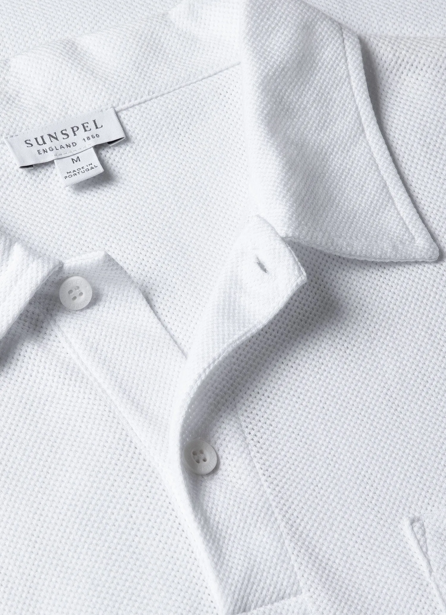 Men's Riviera Polo Shirt in White Sunspel