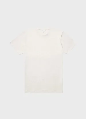 Men's Riviera T-shirt in Archive White Melange Sunspel