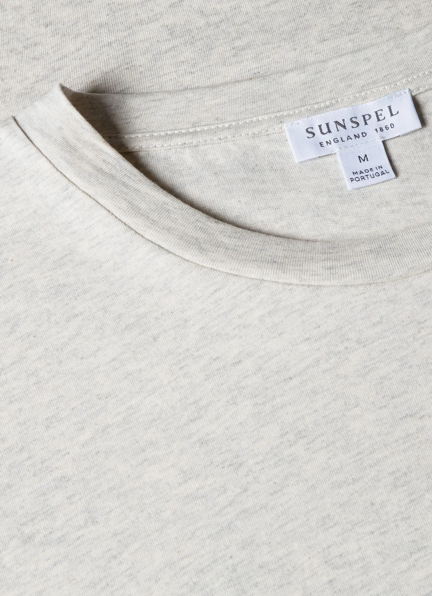 Men's Riviera T-shirt in Archive White Melange Sunspel