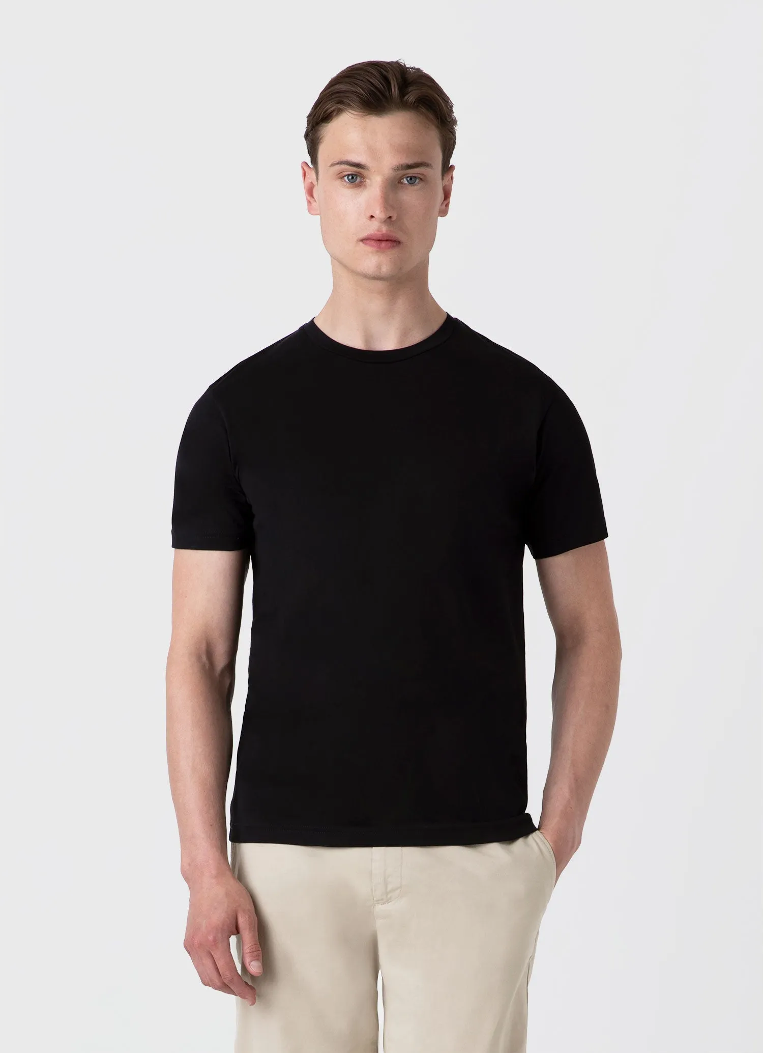 Men's Riviera T-shirt in Black Sunspel