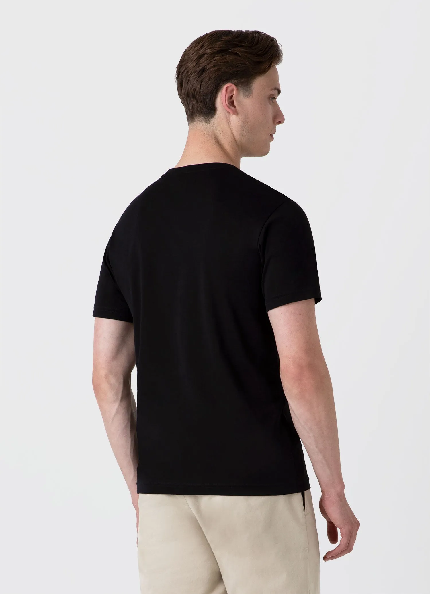 Men's Riviera T-shirt in Black Sunspel