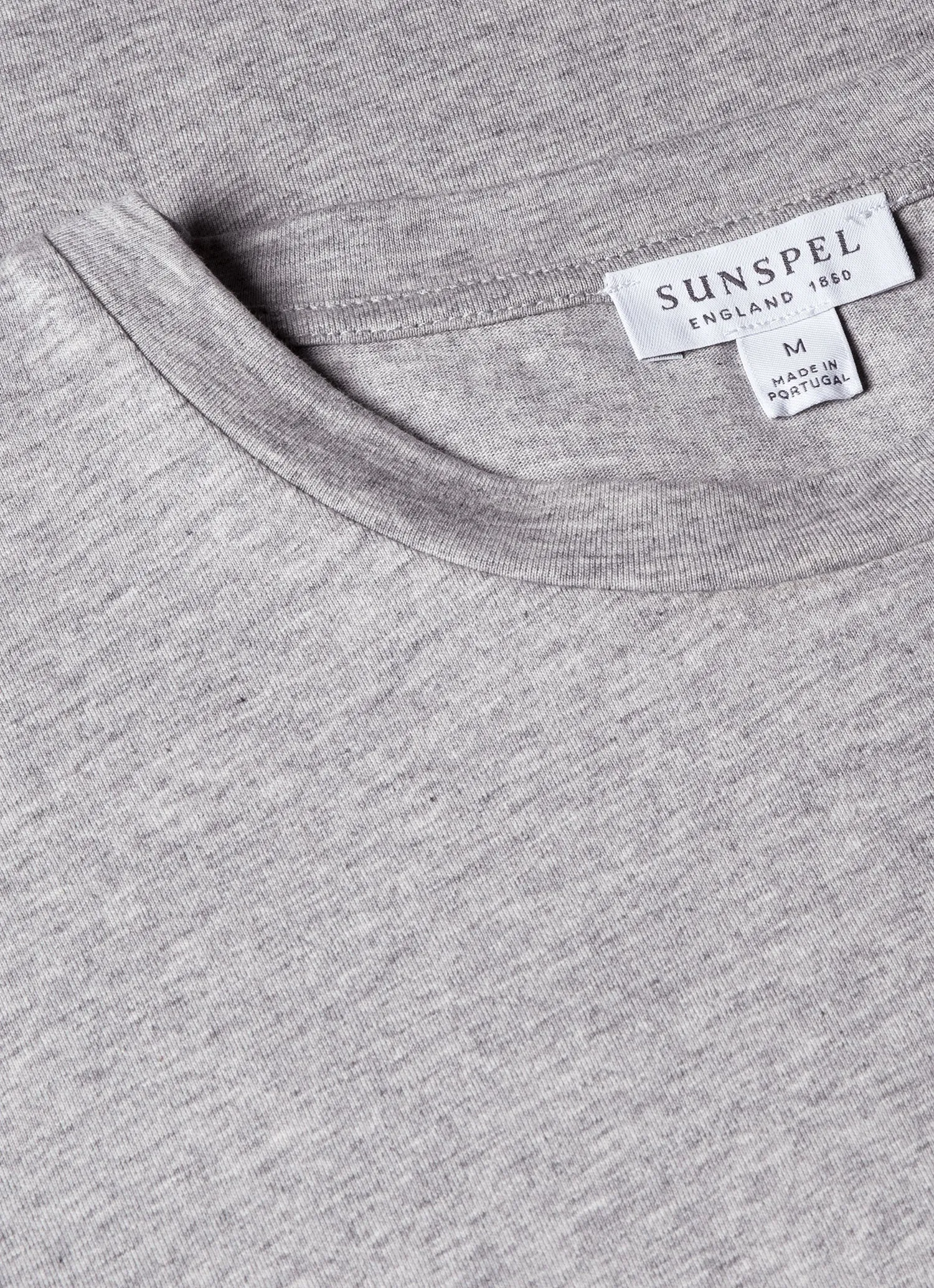 Men's Riviera T-shirt in Grey Melange Sunspel