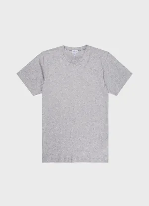 Men's Riviera T-shirt in Grey Melange Sunspel