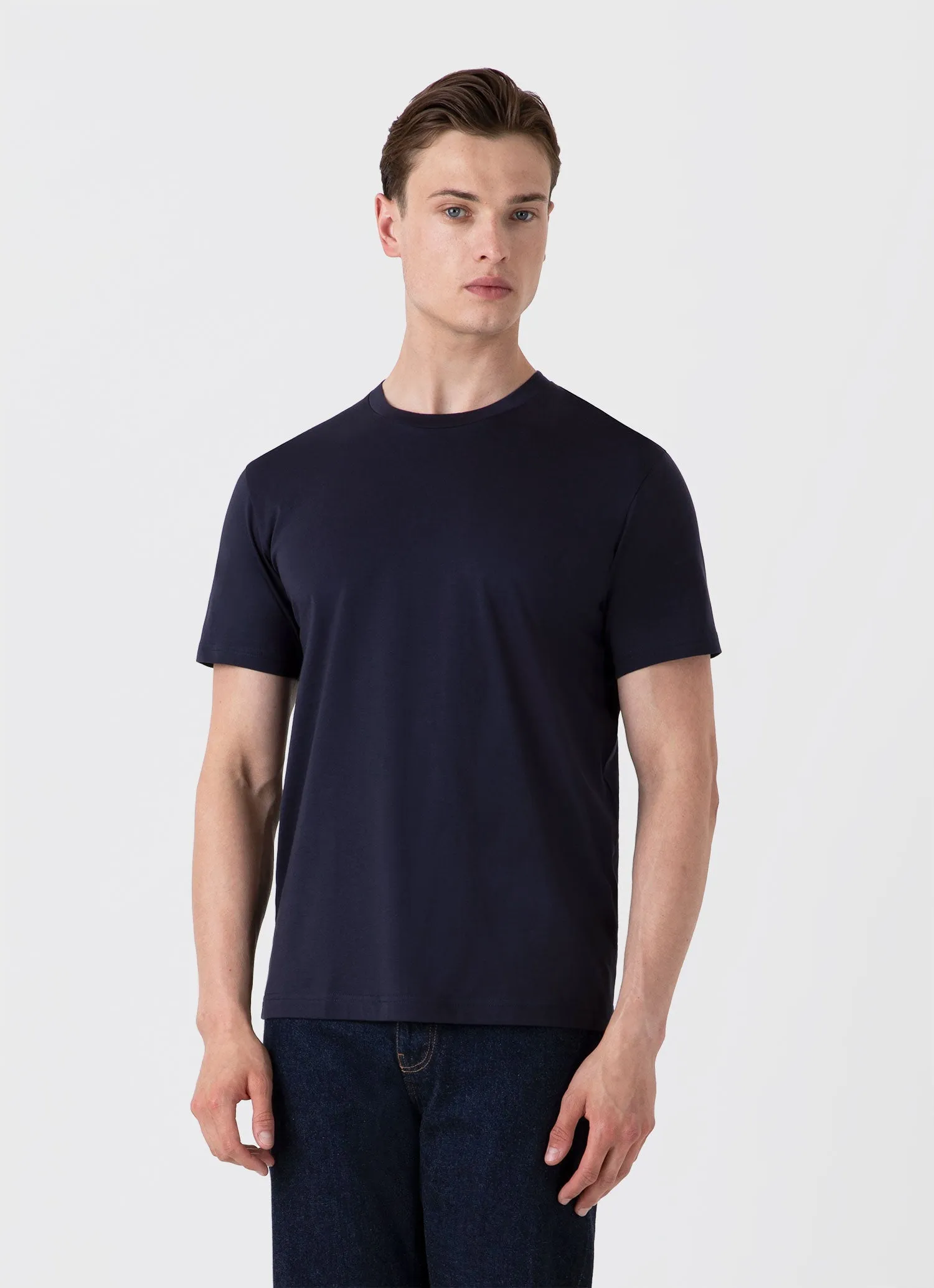 Men's Riviera T-shirt in Navy Sunspel