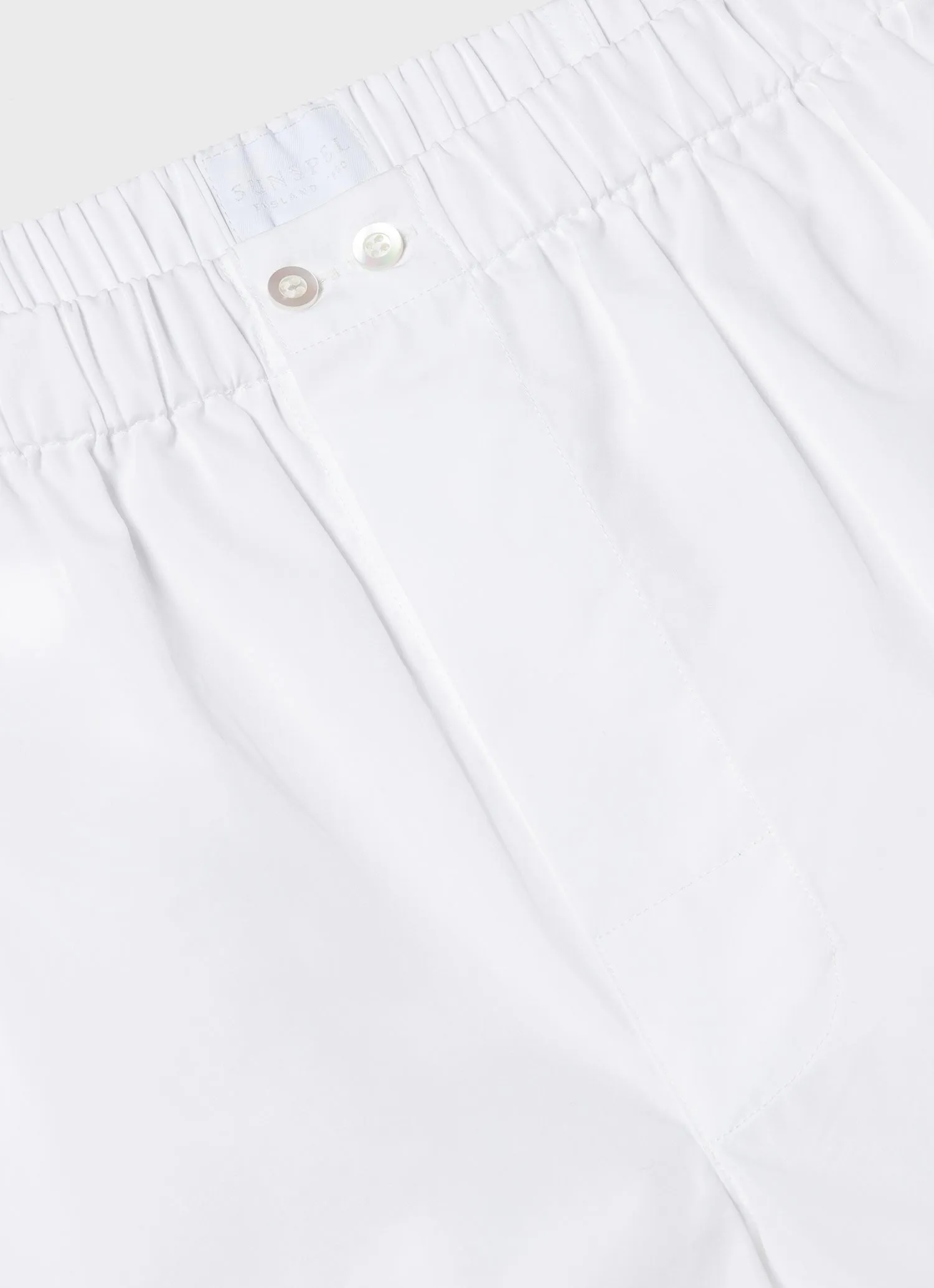Men's Sea Island Cotton Boxer Short in White Sunspel