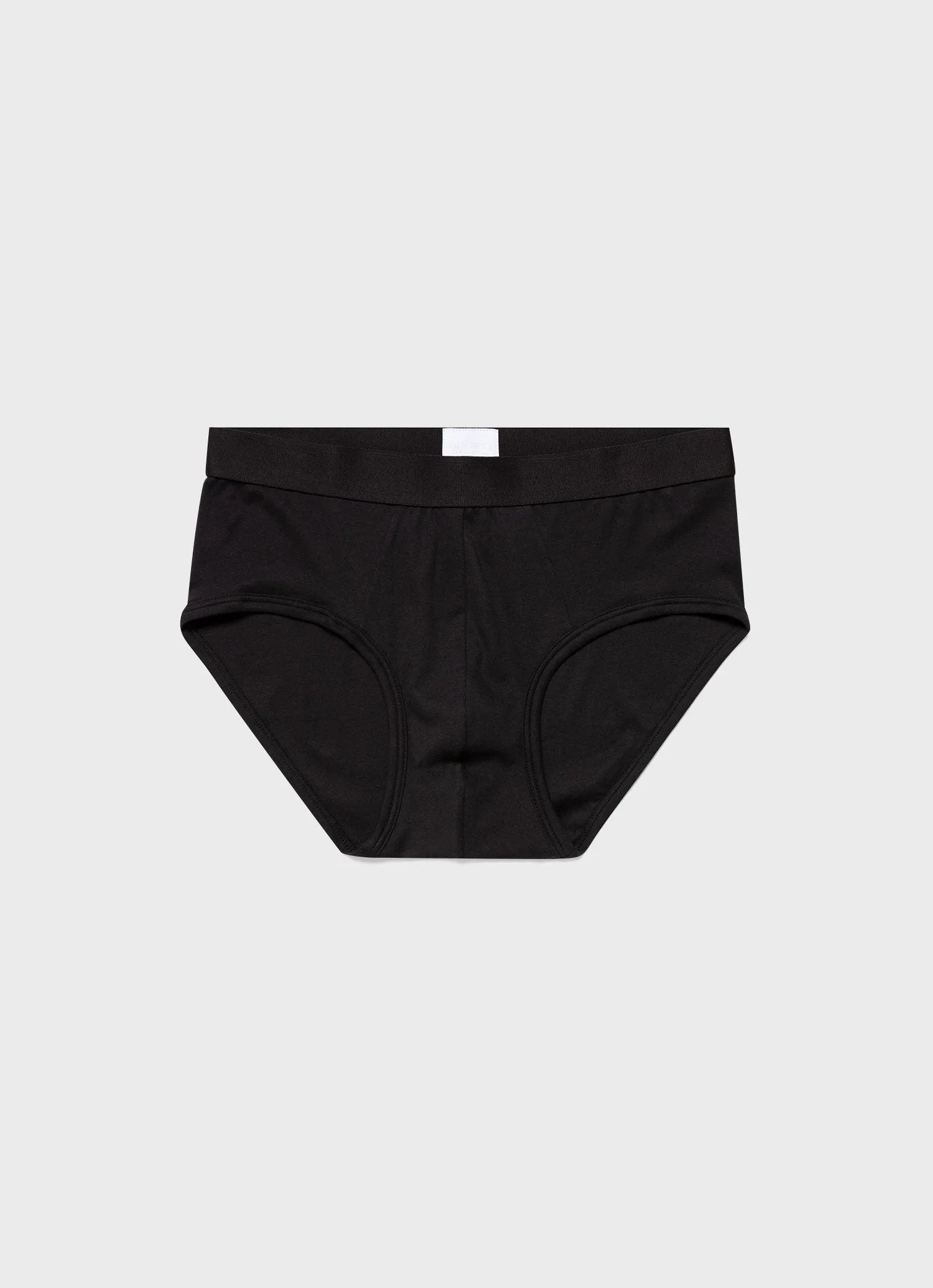 Men's Sea Island Cotton Briefs in Black Sunspel