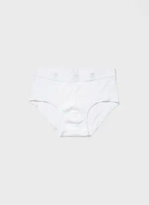 Men's Sea Island Cotton Briefs in White Sunspel