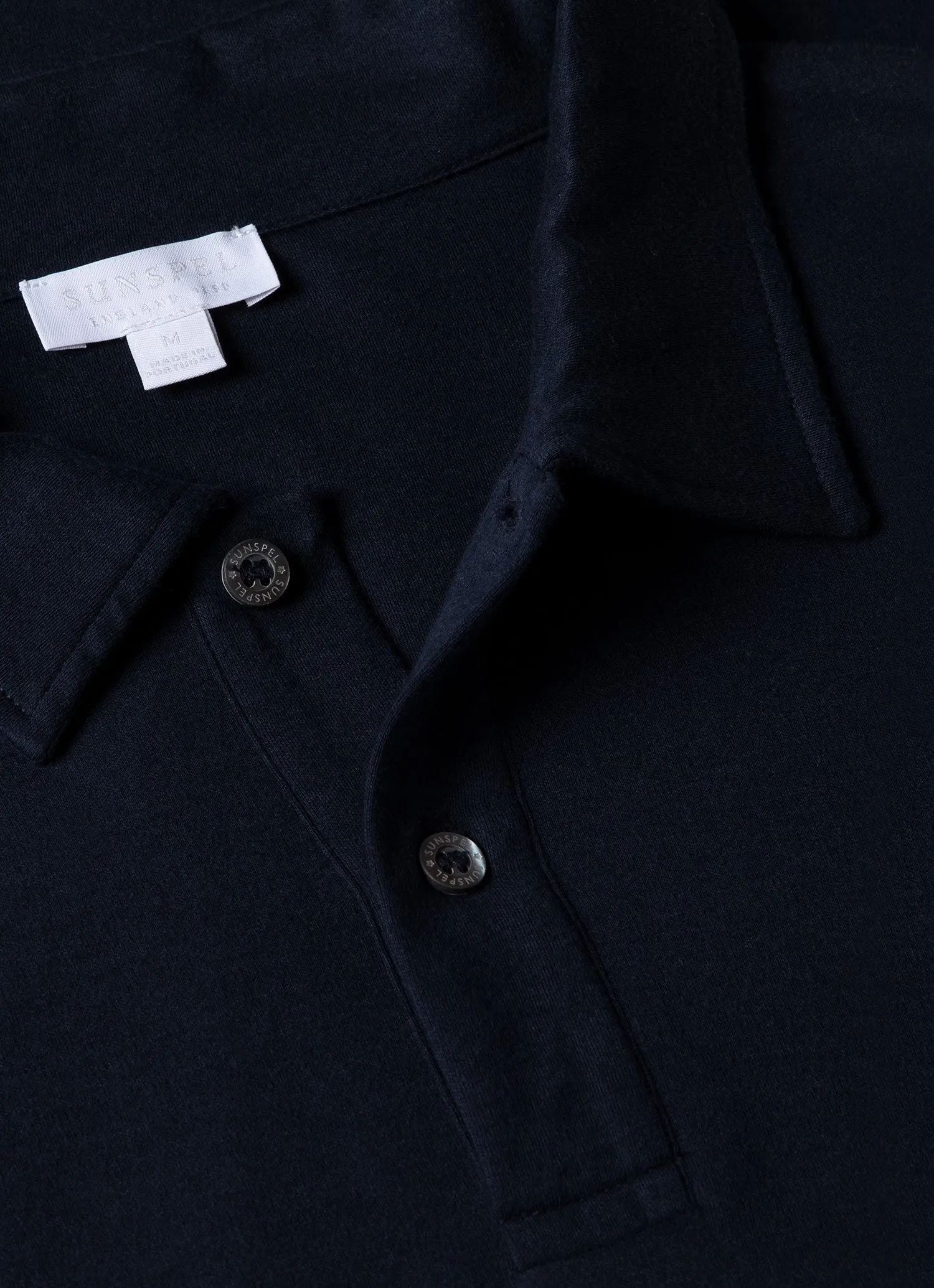 Men's Sea Island Cotton Riviera Polo Shirt in Navy Sunspel