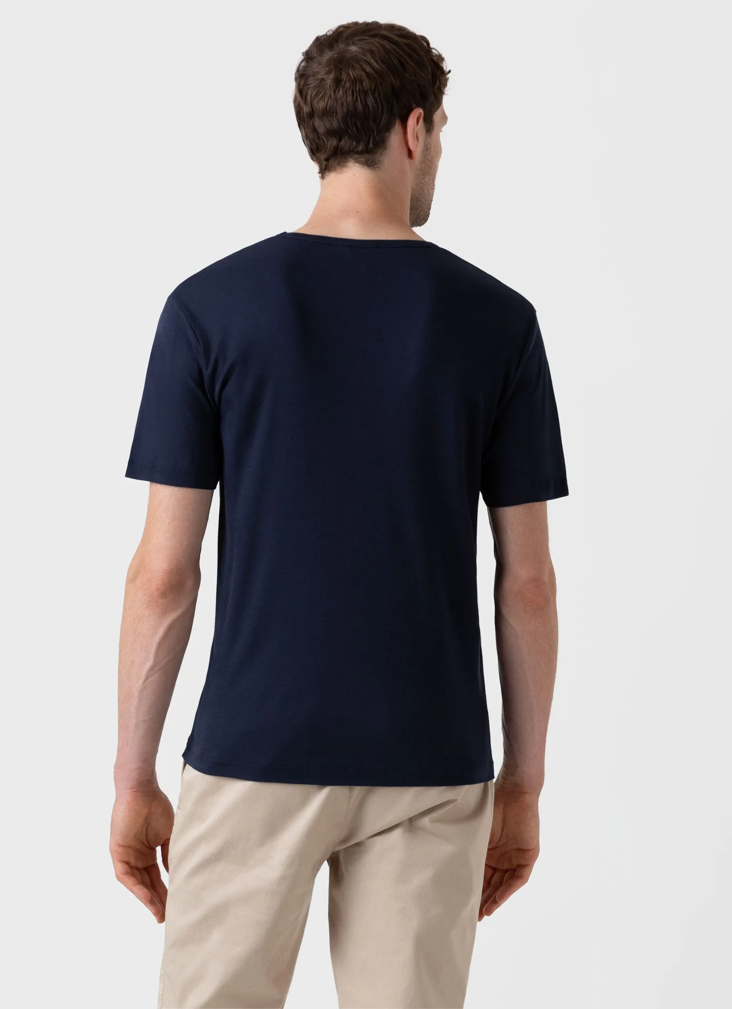 Men's Sea Island Cotton T-shirt in Navy Sunspel