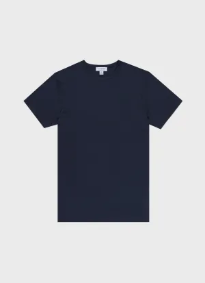 Men's Sea Island Cotton T-shirt in Navy Sunspel