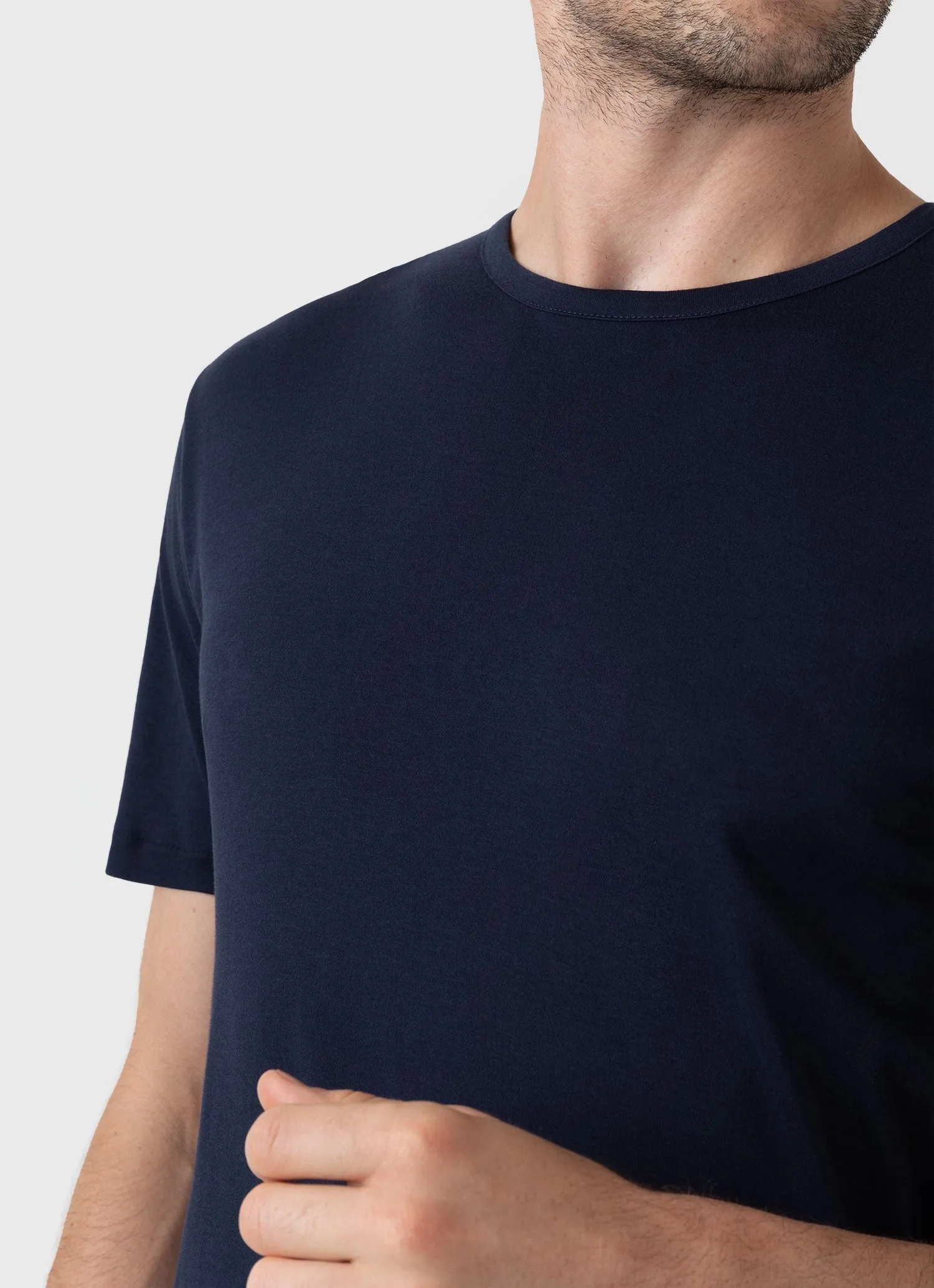 Men's Sea Island Cotton T-shirt in Navy Sunspel