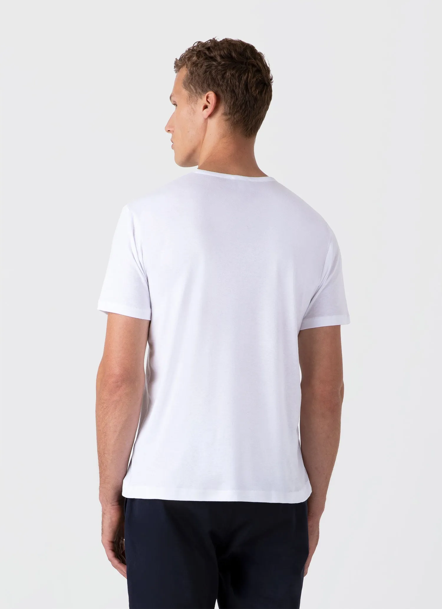 Men's Sea Island Cotton T-shirt in White Sunspel