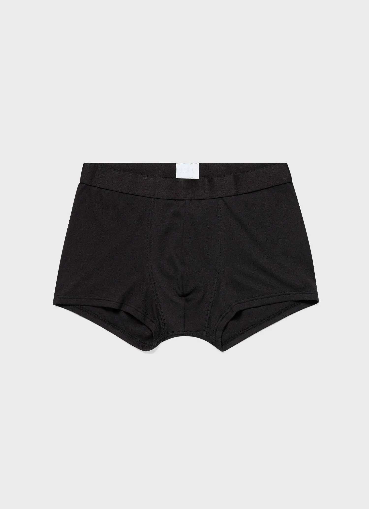 Men's Sea Island Cotton Trunks in Black Sunspel