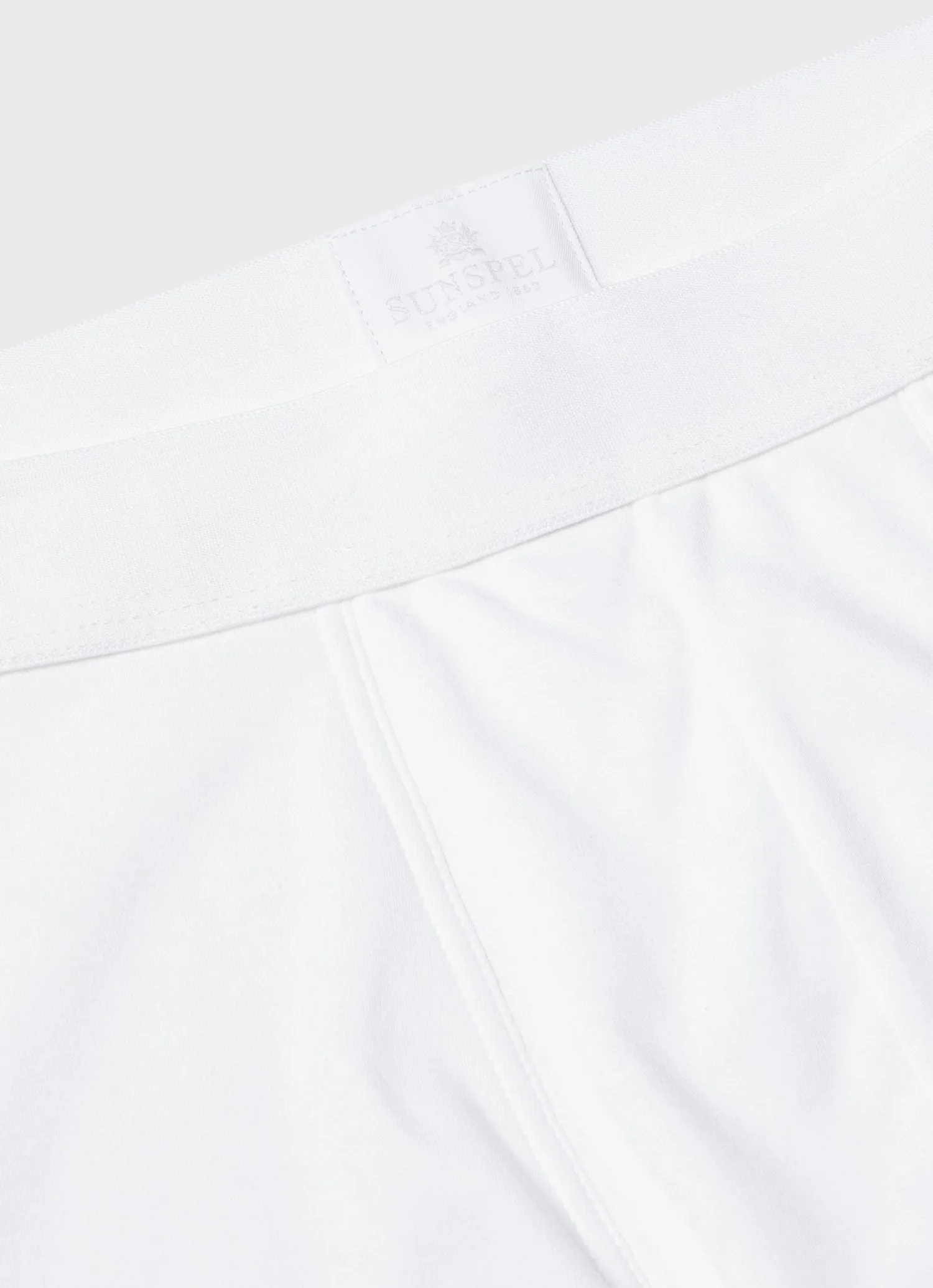 Men's Sea Island Cotton Trunks in White Sunspel