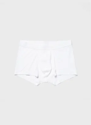 Men's Sea Island Cotton Trunks in White Sunspel