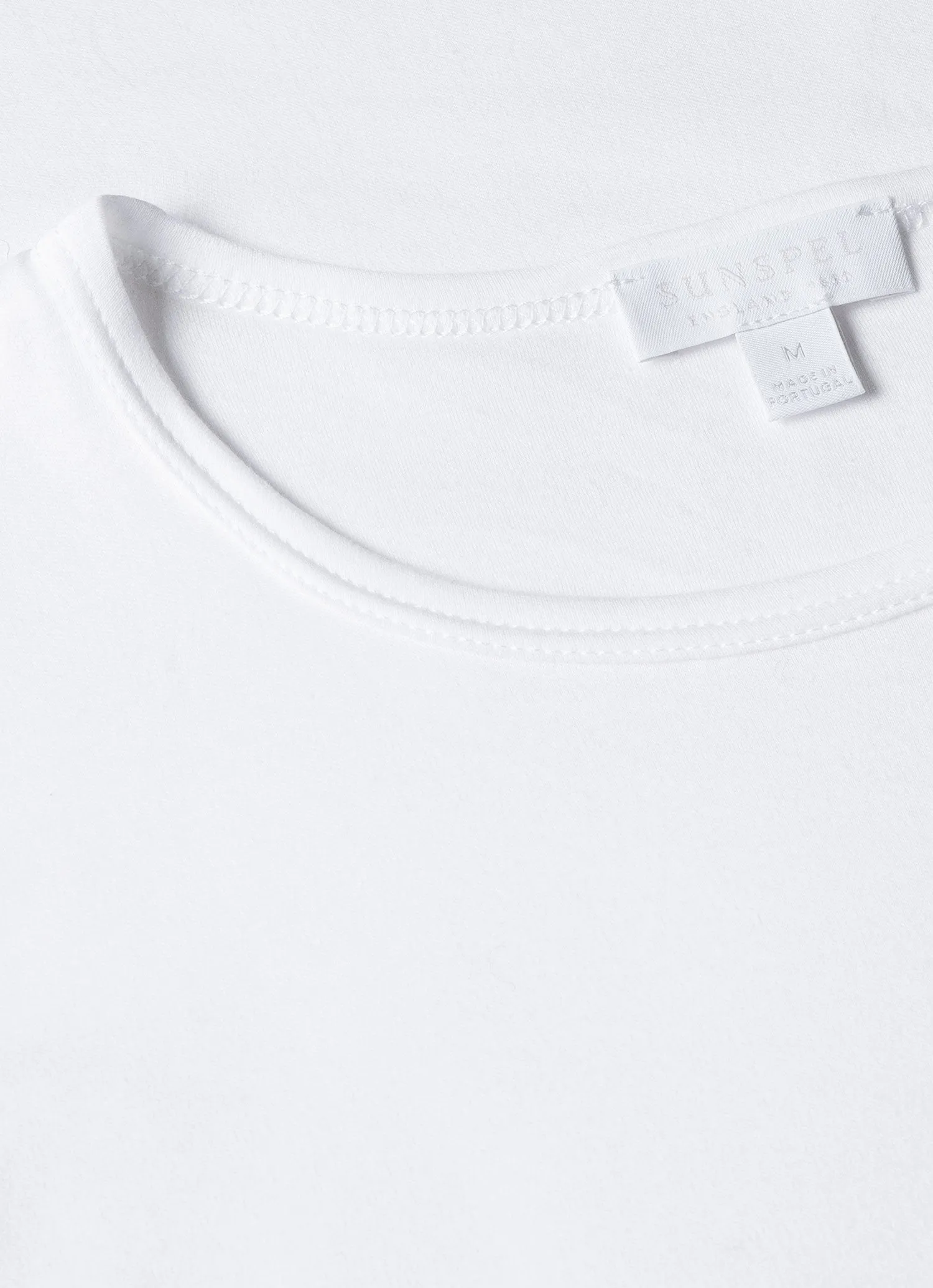 Men's Sea Island Cotton Underwear T-shirt in White Sunspel