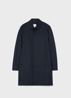 Men's Showerproof Cotton Mac in Navy Sunspel