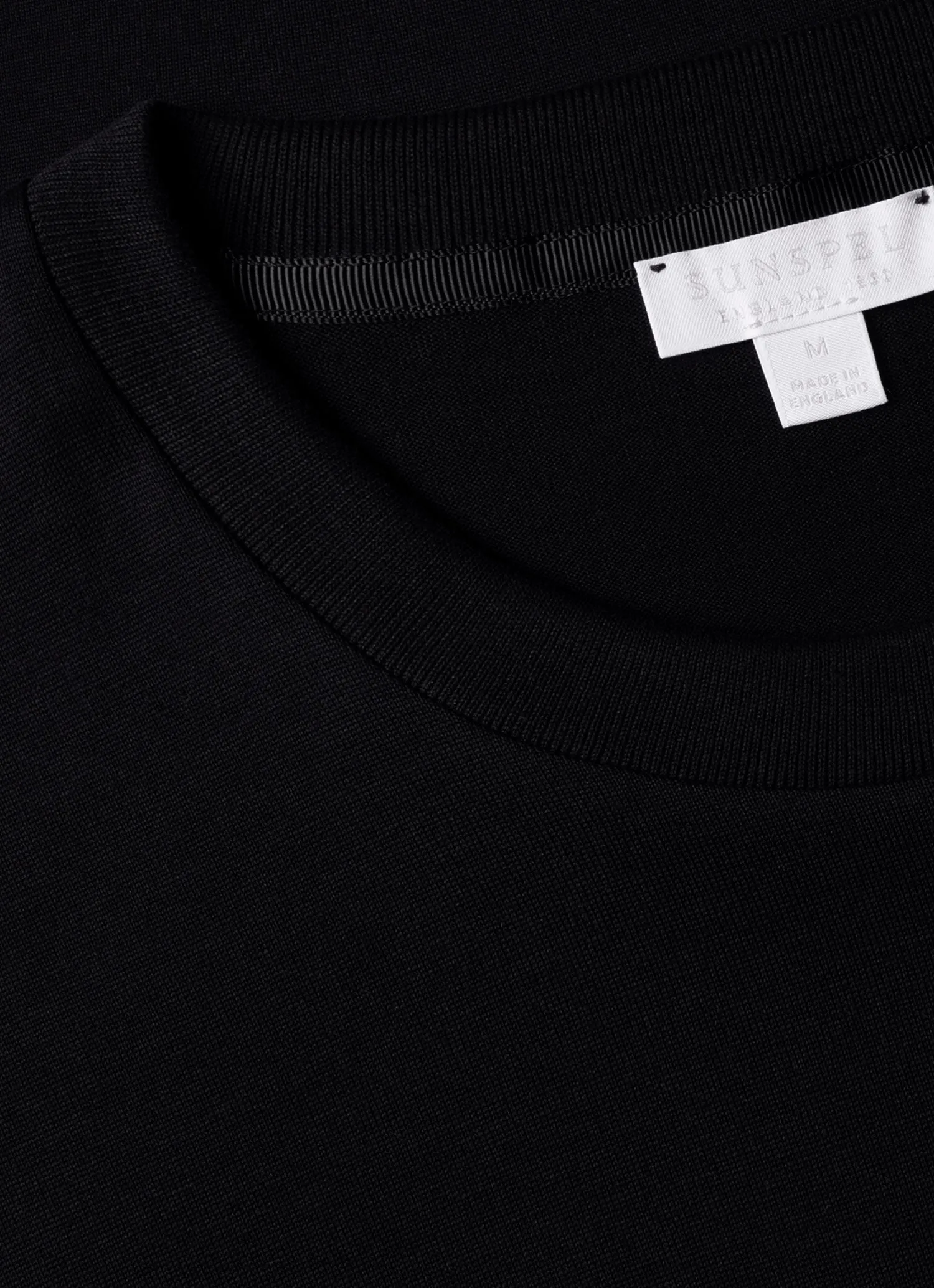 Men's Silk Cotton T-shirt in Black Sunspel
