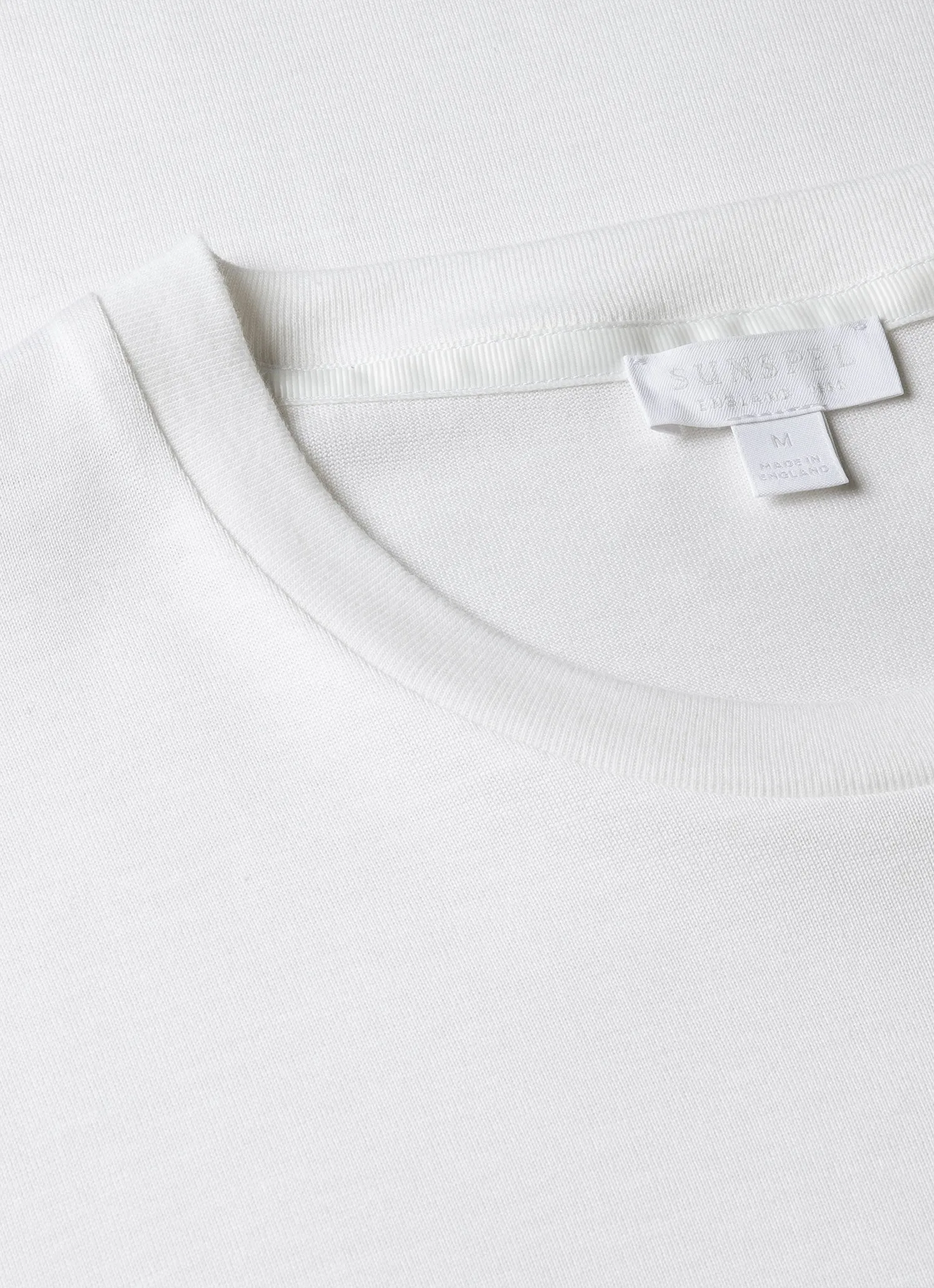 Men's Silk Cotton T-shirt in White Sunspel