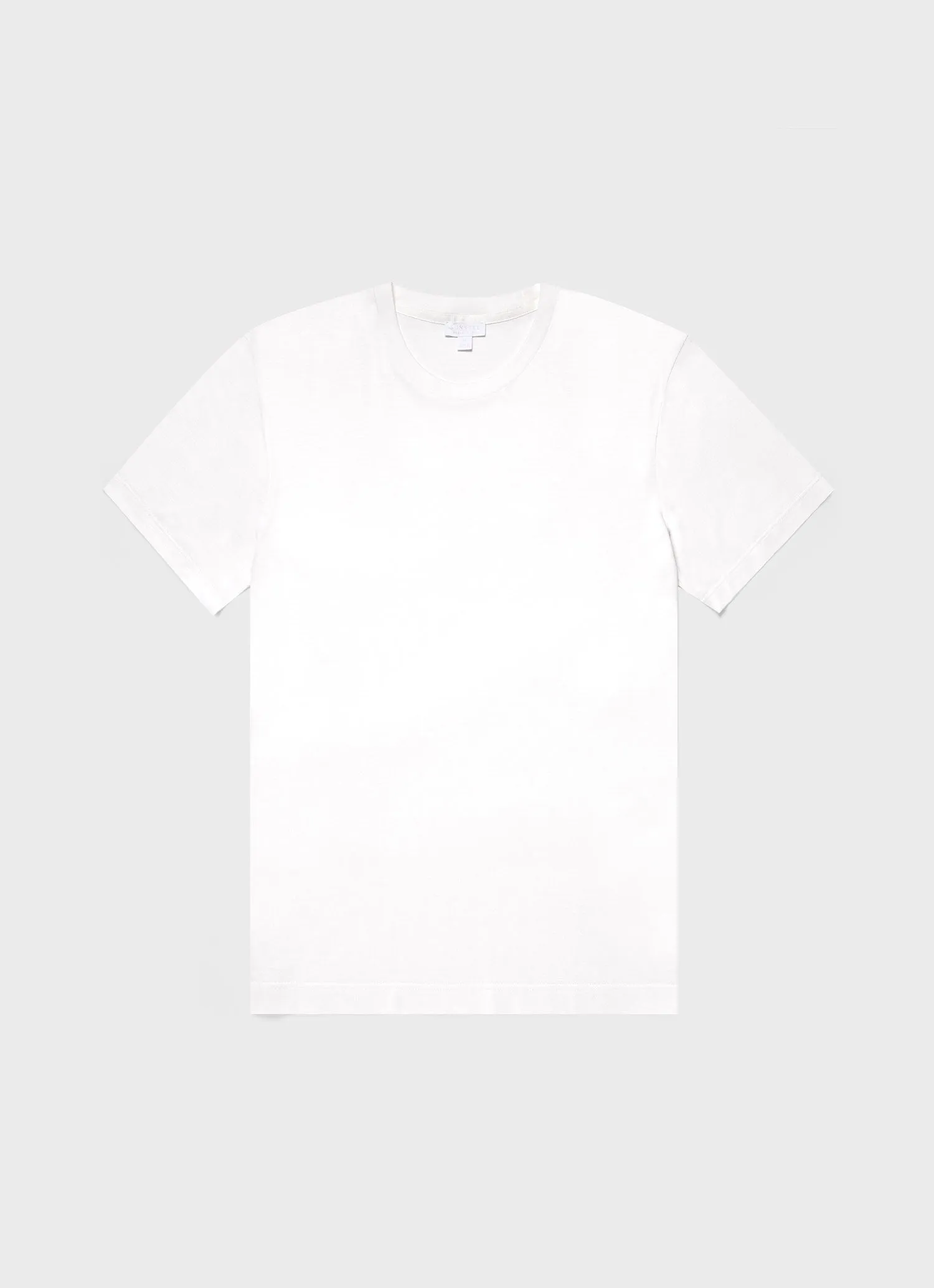 Men's Silk Cotton T-shirt in White Sunspel
