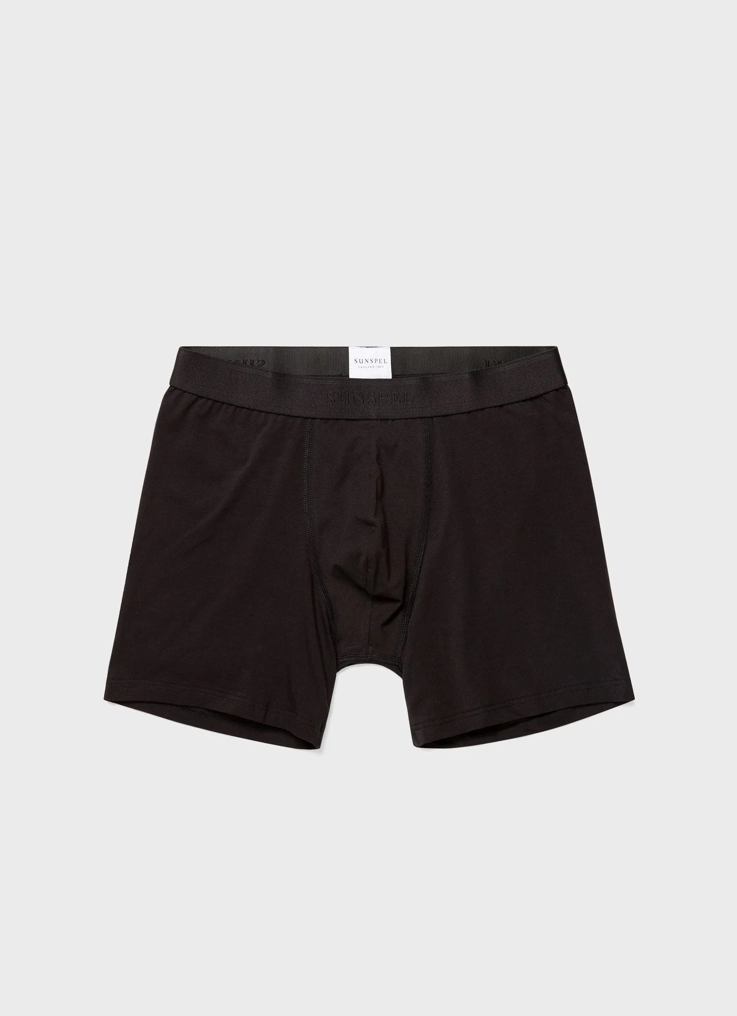 Men's Stretch Cotton Boxer Briefs in Black Sunspel