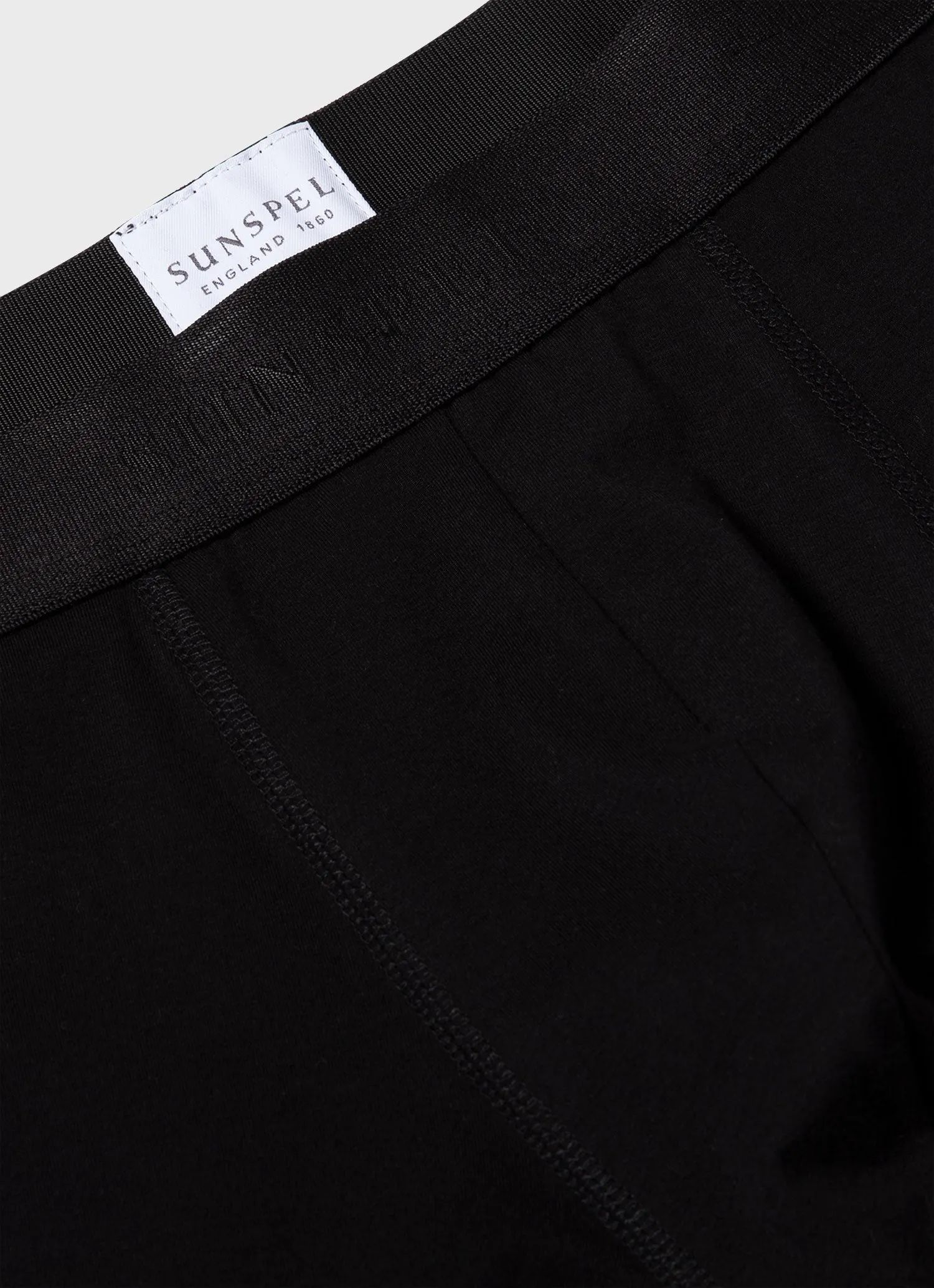Men's Stretch Cotton Boxer Briefs in Black Sunspel