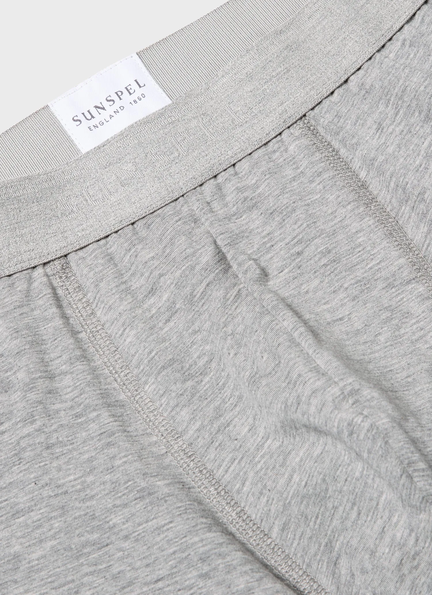 Men's Stretch Cotton Boxer Briefs in Grey Melange Sunspel
