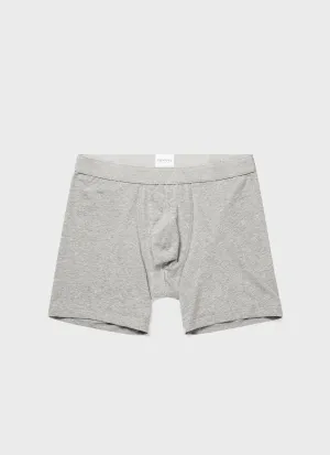 Men's Stretch Cotton Boxer Briefs in Grey Melange Sunspel