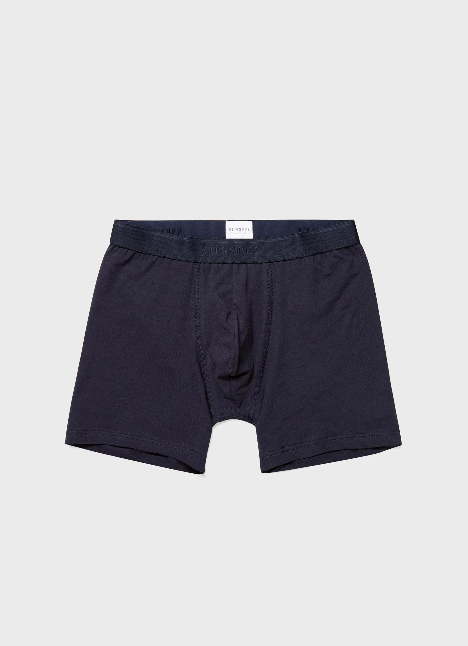 Men's Stretch Cotton Boxer Briefs in Navy Sunspel