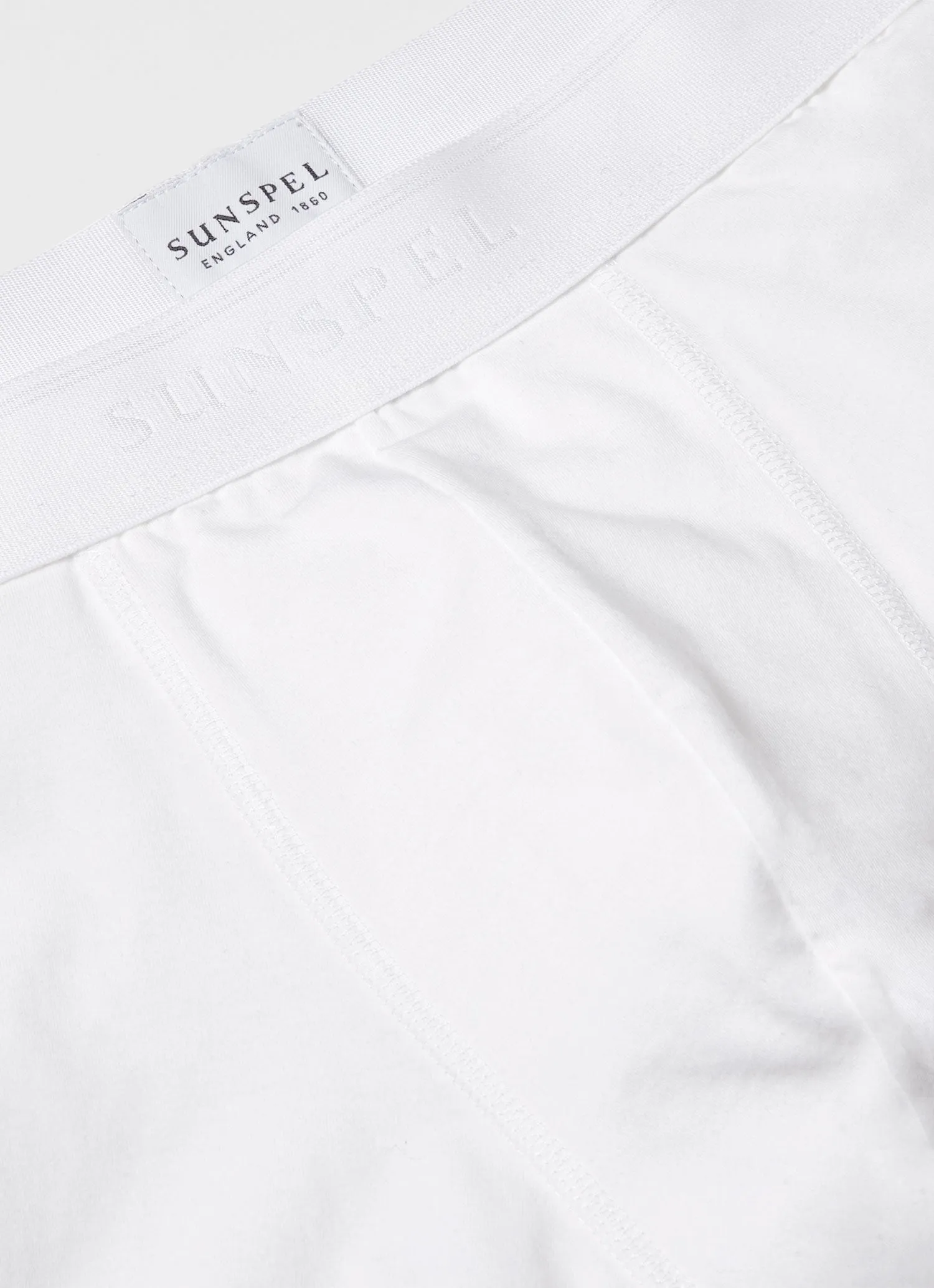 Men's Stretch Cotton Boxer Briefs in White Sunspel