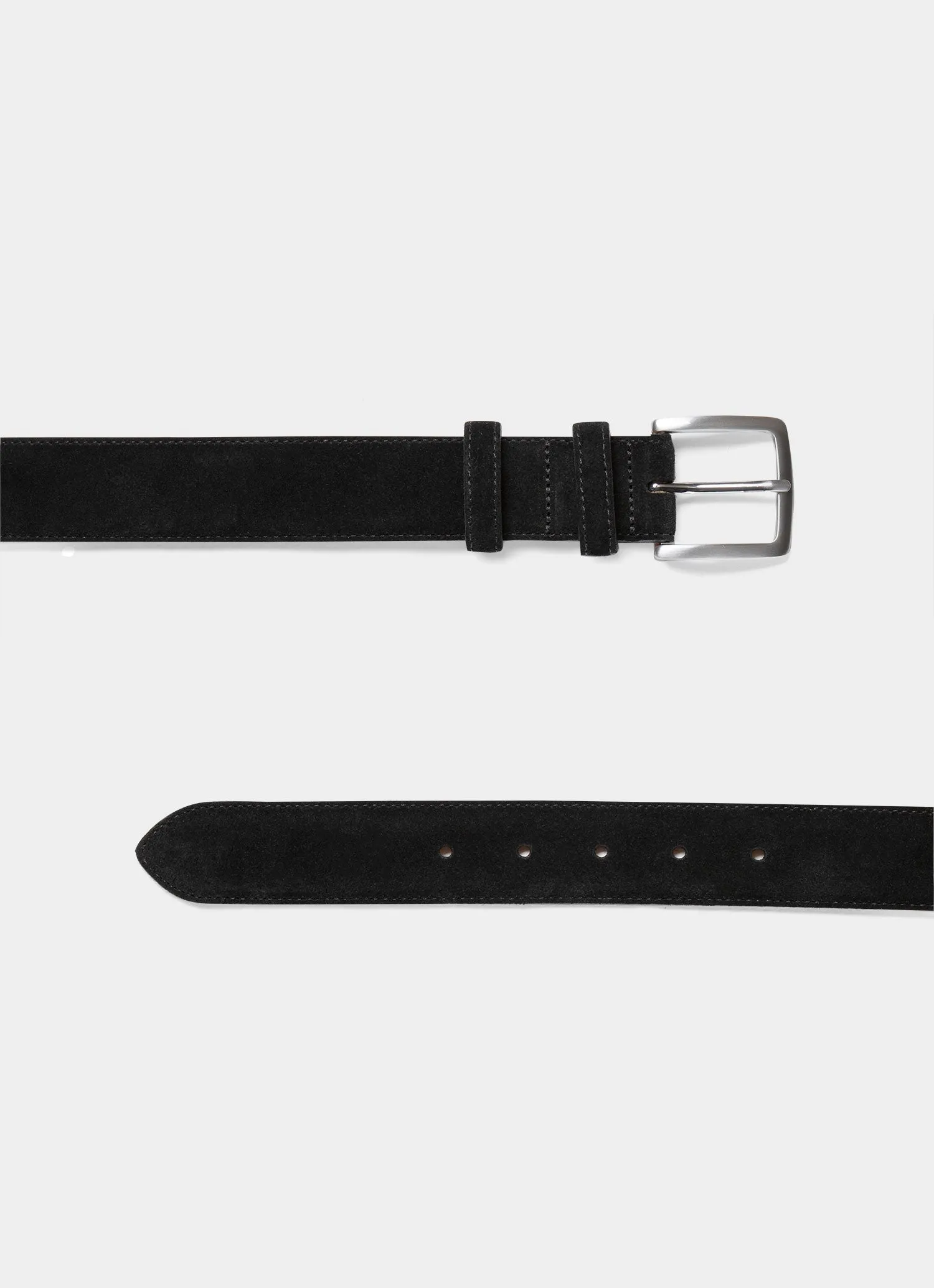 Men's Suede Belt in Black Sunspel