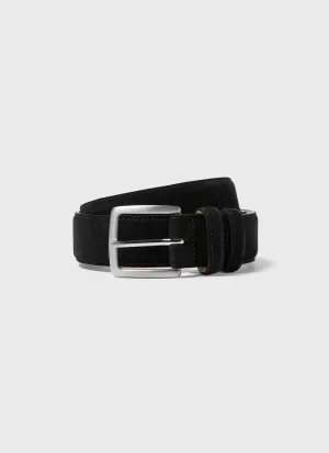 Men's Suede Belt in Black Sunspel