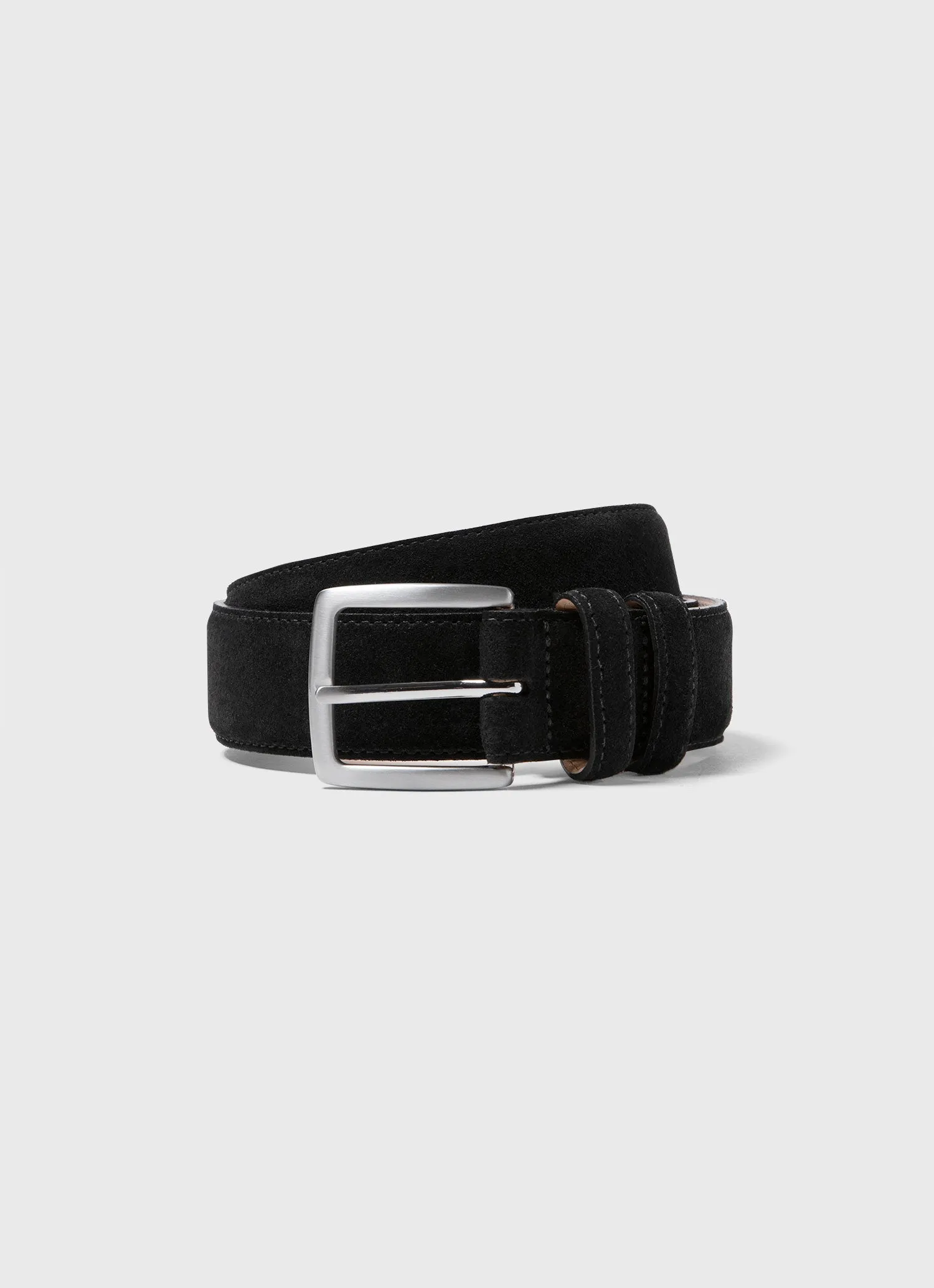 Men's Suede Belt in Black Sunspel