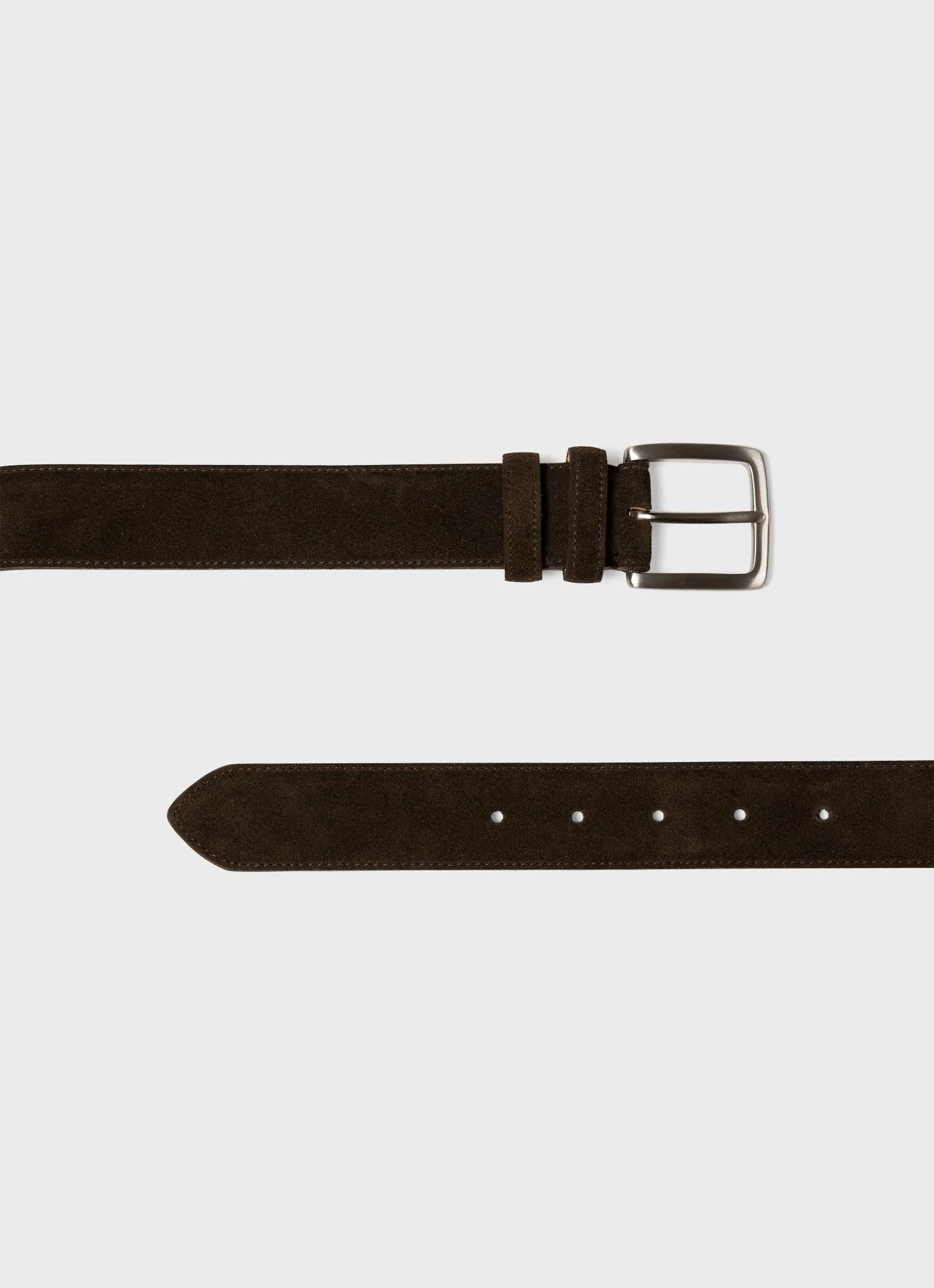 Men's Suede Belt in Brown Sunspel