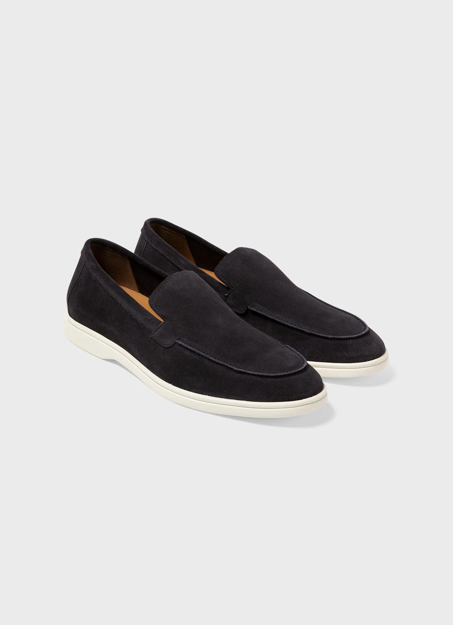 Men's Suede Loafer in Navy Sunspel