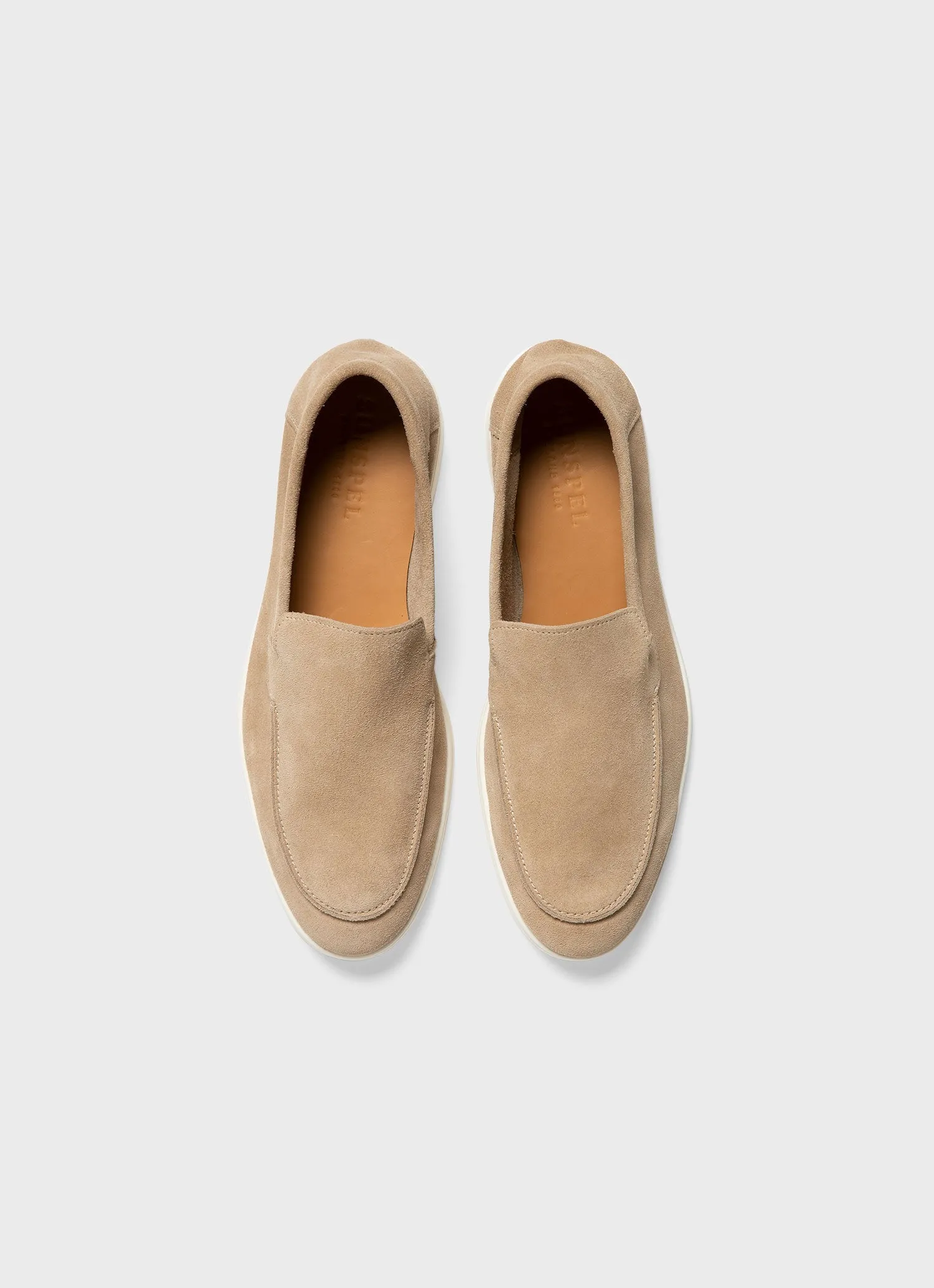 Men's Suede Loafer in Sand Sunspel