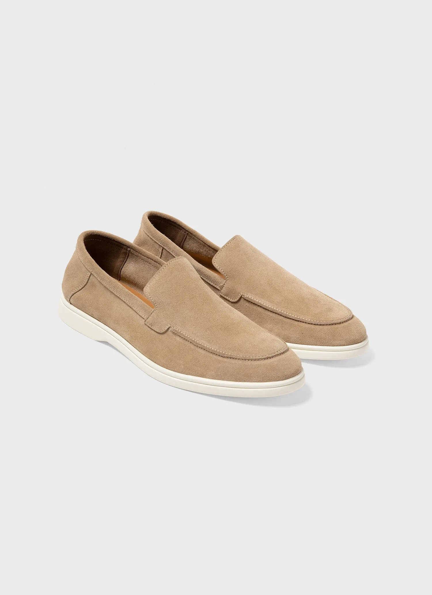 Men's Suede Loafer in Sand Sunspel