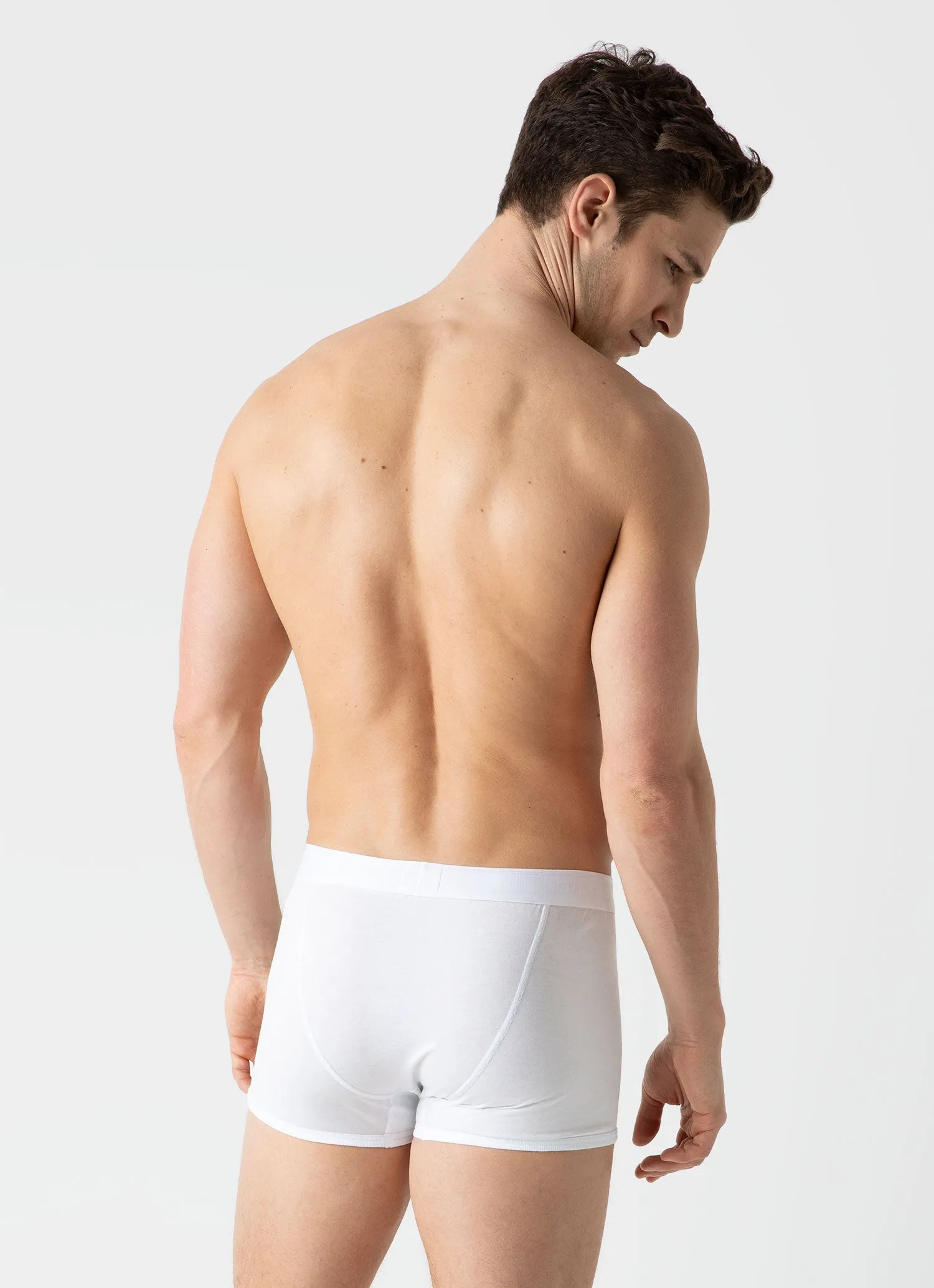 Men's Superfine Cotton Trunks in White Sunspel