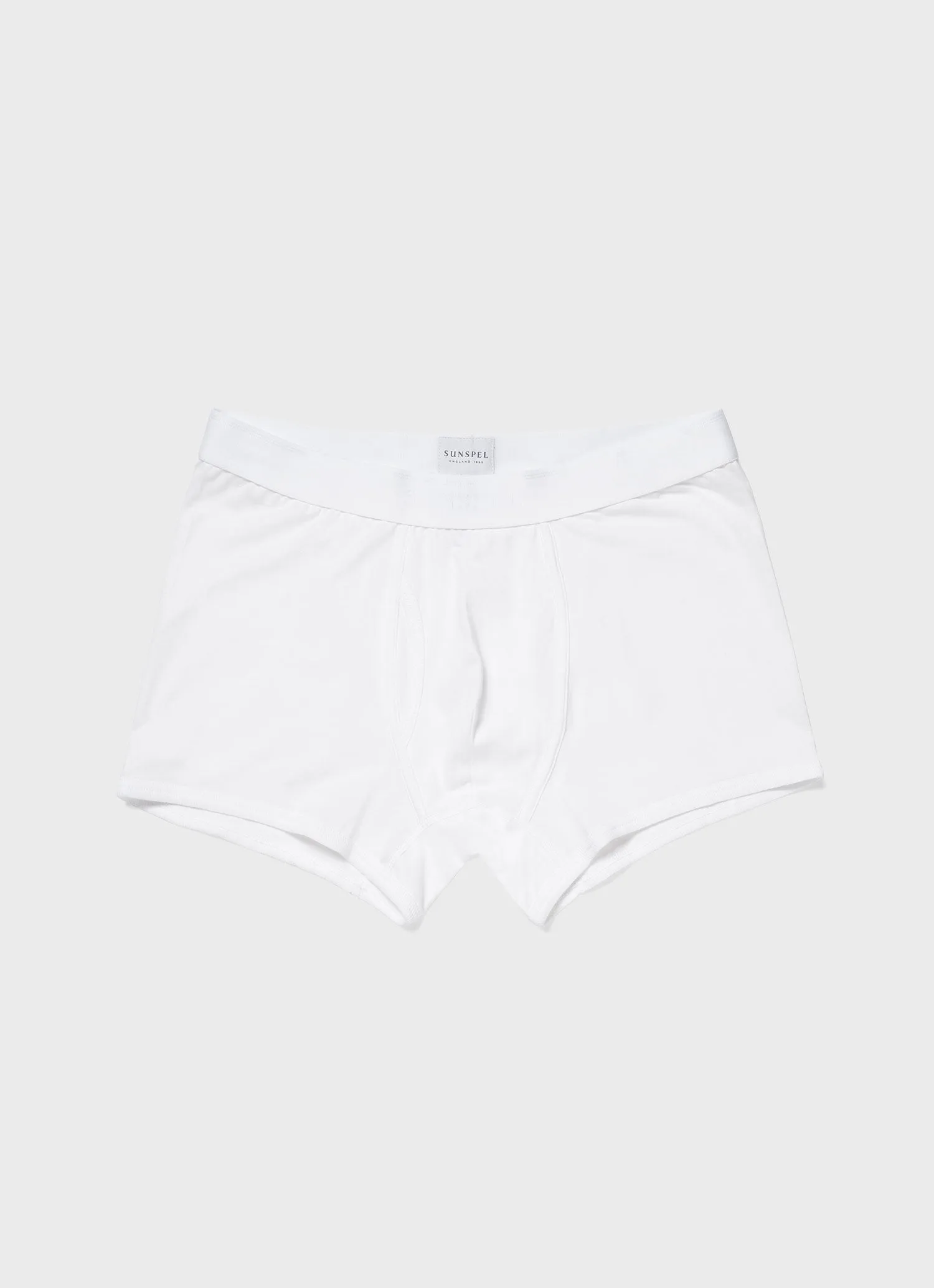 Men's Superfine Cotton Trunks in White Sunspel