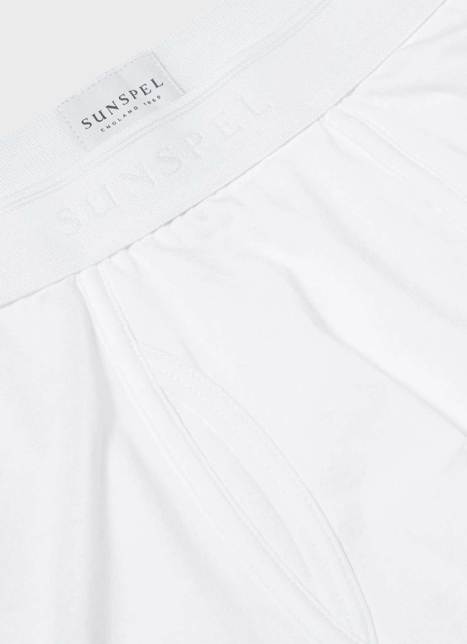Men's Superfine Cotton Trunks in White Sunspel