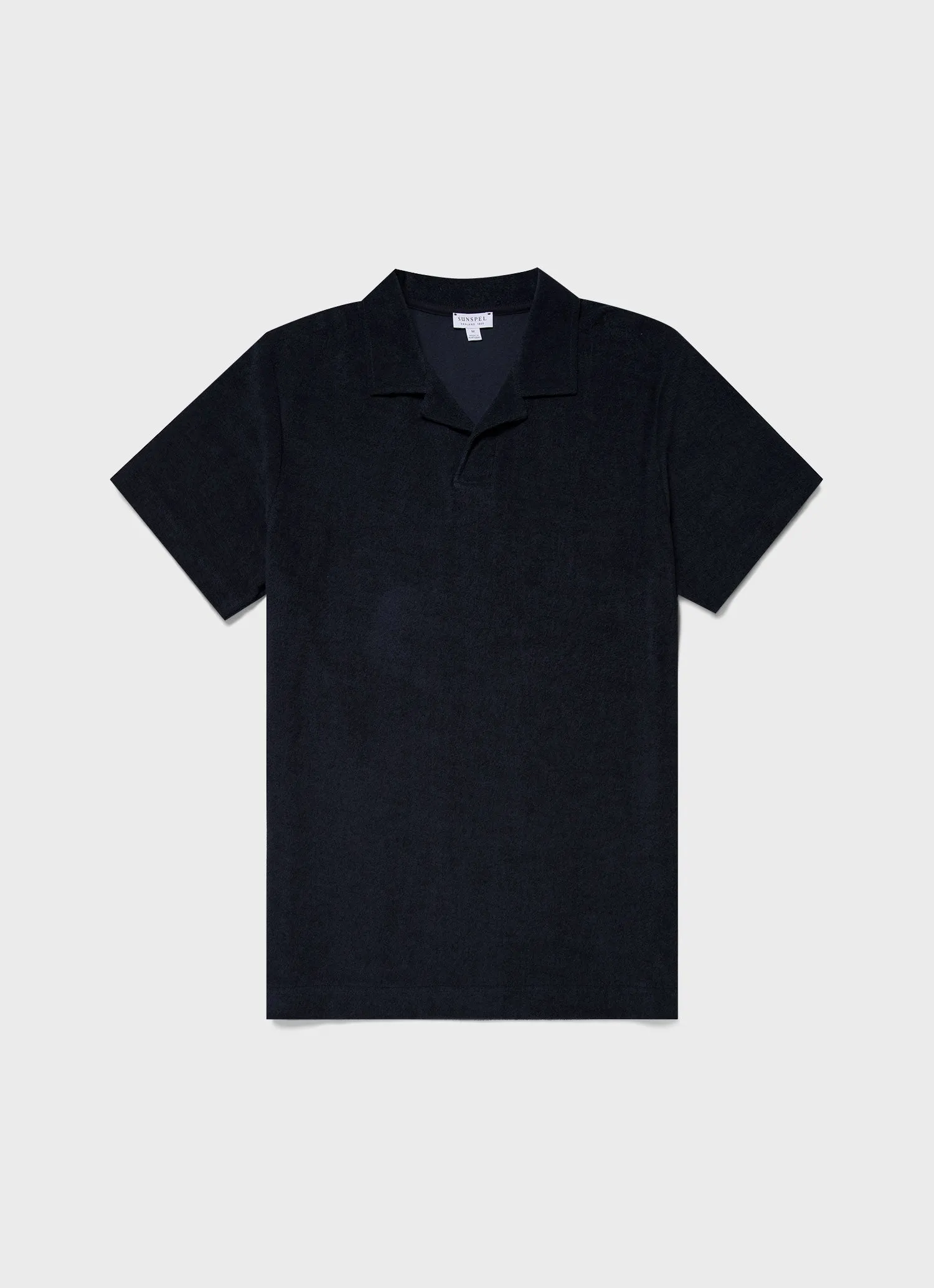 Men's Towelling Polo Shirt in Navy Sunspel