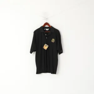 New Cutter & Buck Men M (L) Polo Shirt Black Cotton Aldwark Manor Golf Club Top