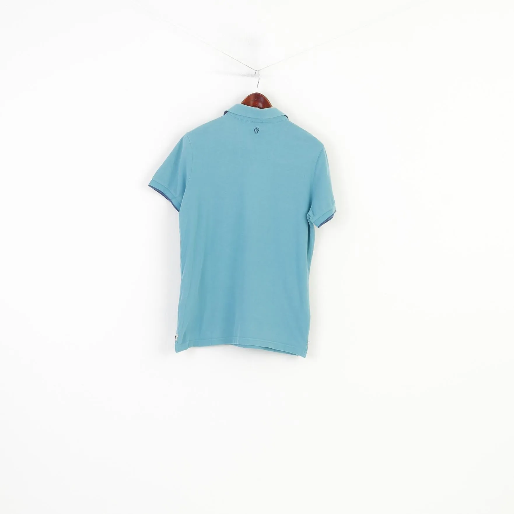 New Zealand Auckland Men M Polo Shirt Heritage Fit Buttons Detailed Cotton Turquoise Vintage Top