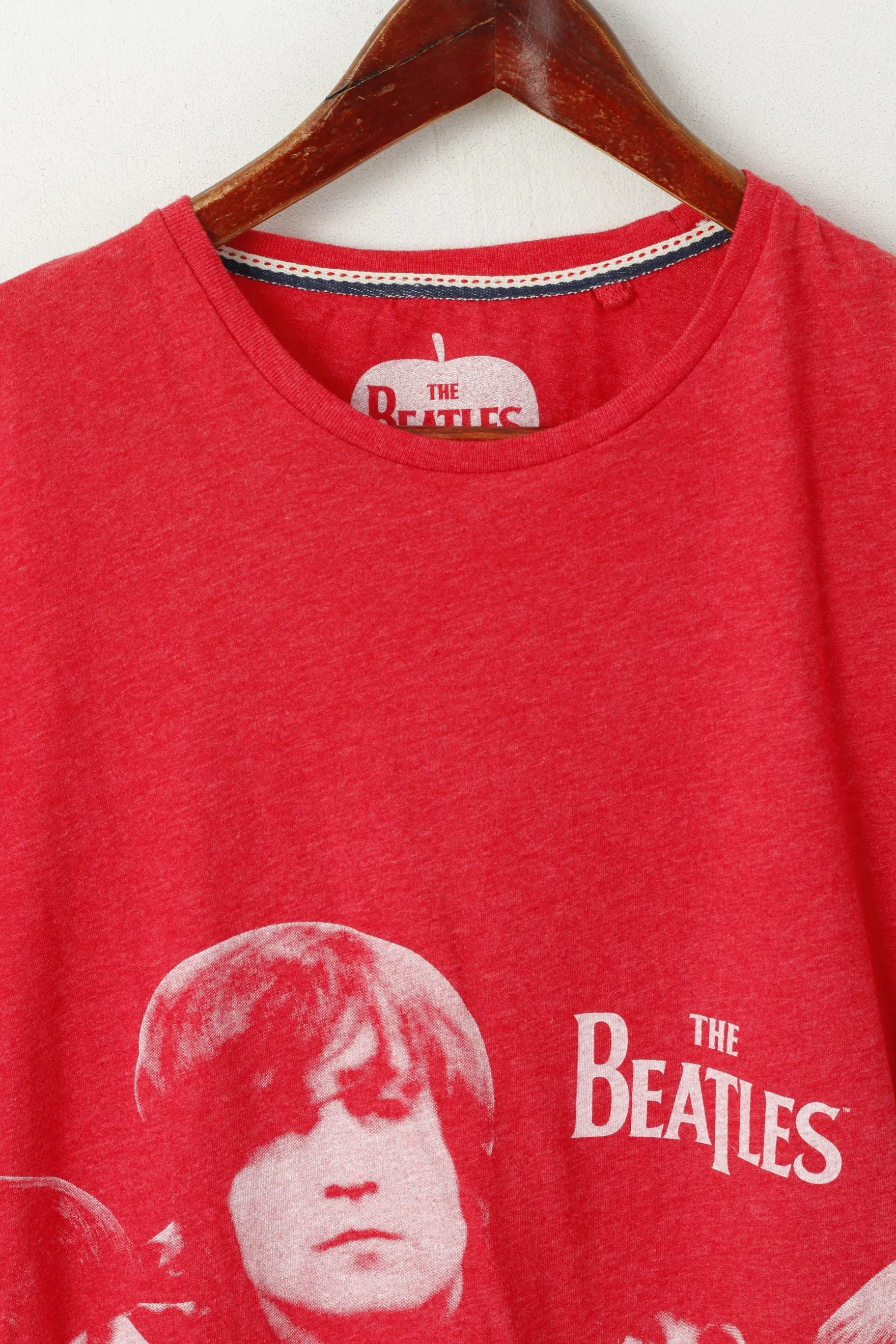 Next The Beatles Men S Shirt Red Cotton Graphic Music Band Top