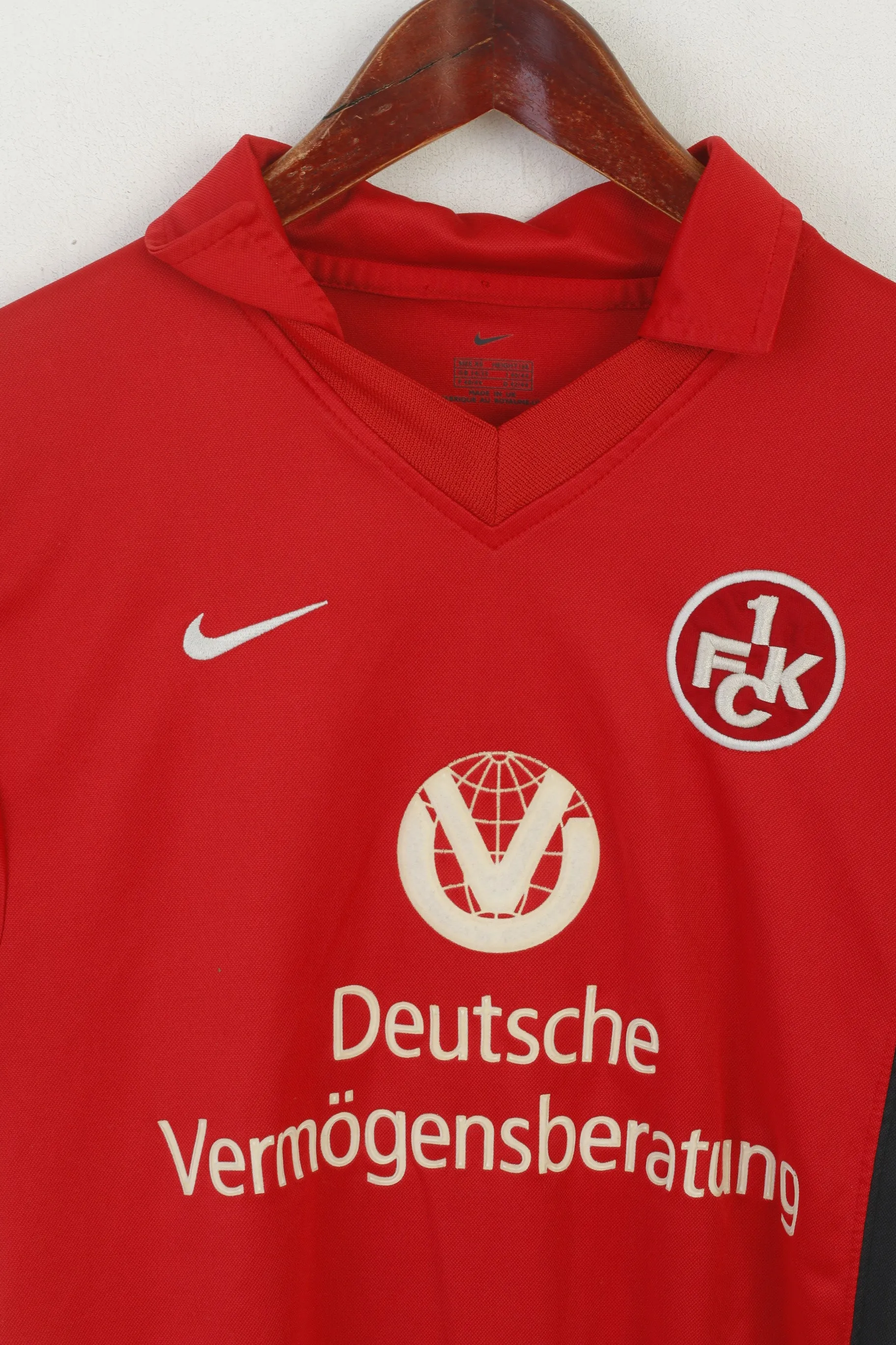 Nike FCK 1 Men XS Polo Shirt Red Vintage Kaiserslautern Football Home Jersey Top